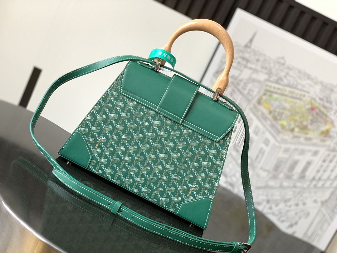 GOYARD Saigon Structure Mini Hand Shoulder Bag PVC green