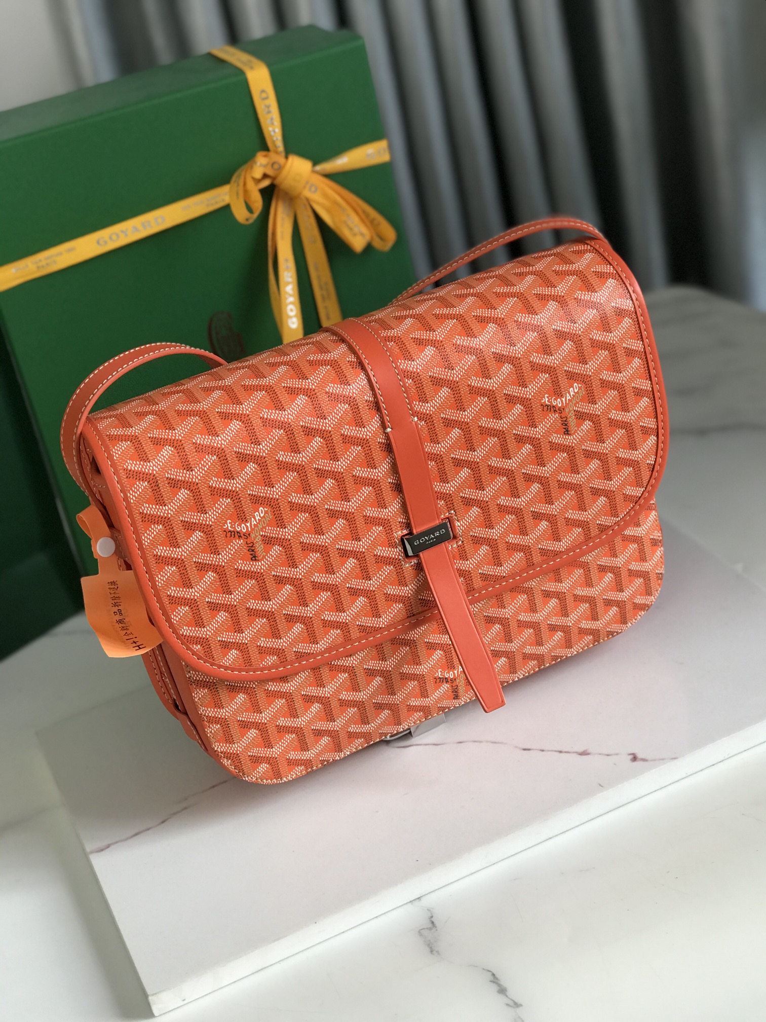 Goyard Goyardine Belvedere II Orange MM Messenger Bag