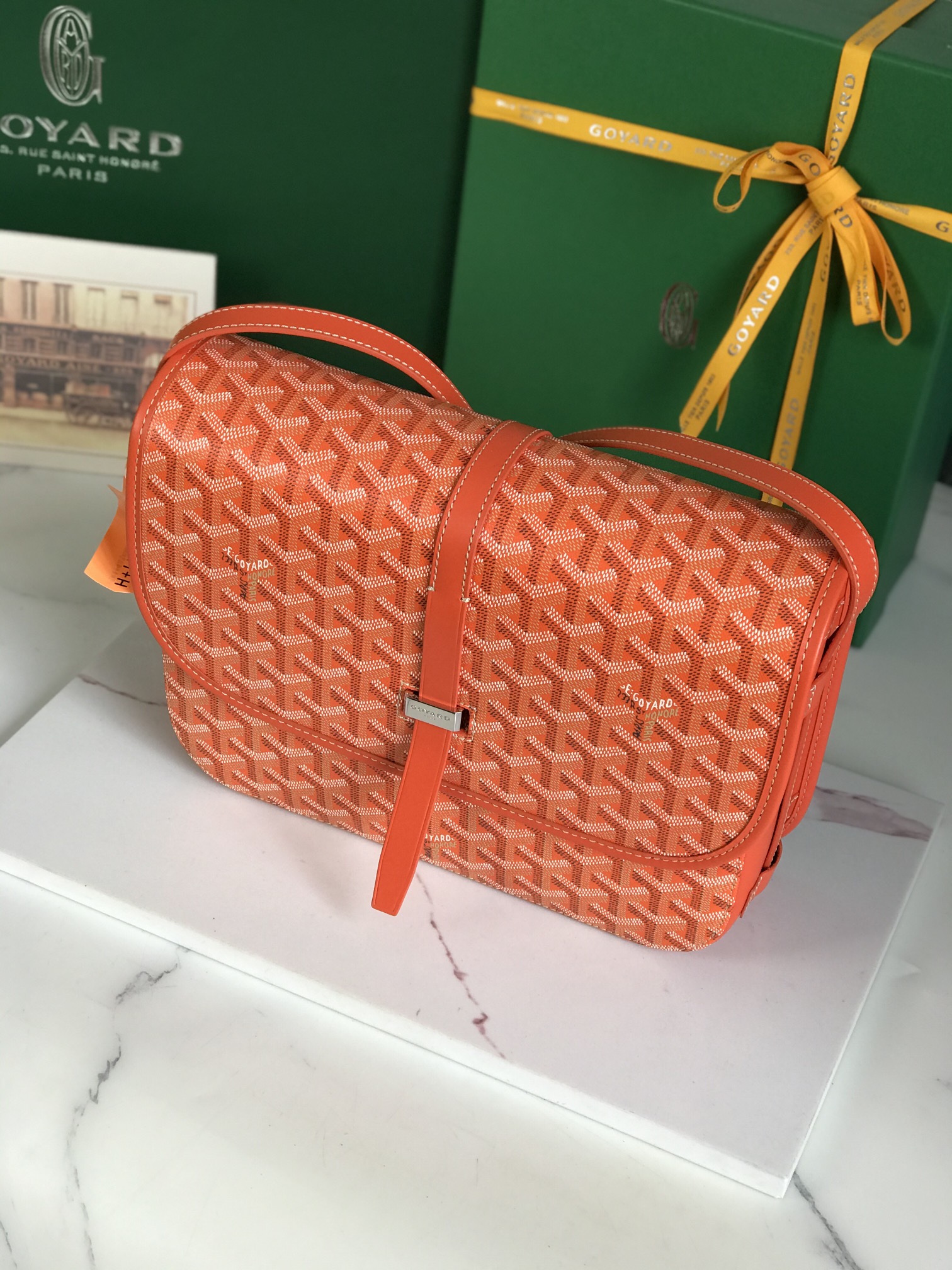 Goyard Goyardine Belvedere II Orange MM Messenger Bag