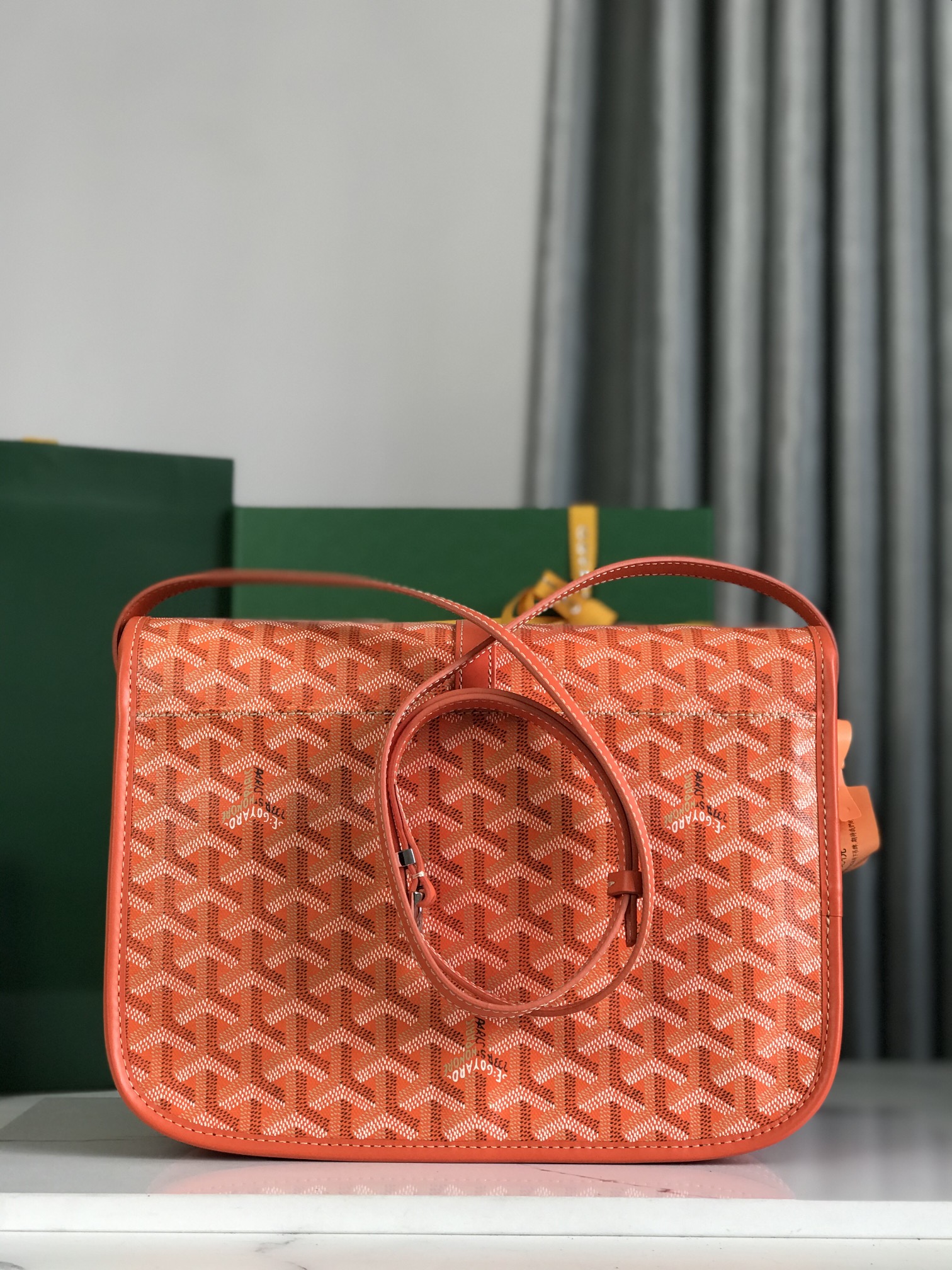 Goyard Goyardine Belvedere II Orange MM Messenger Bag