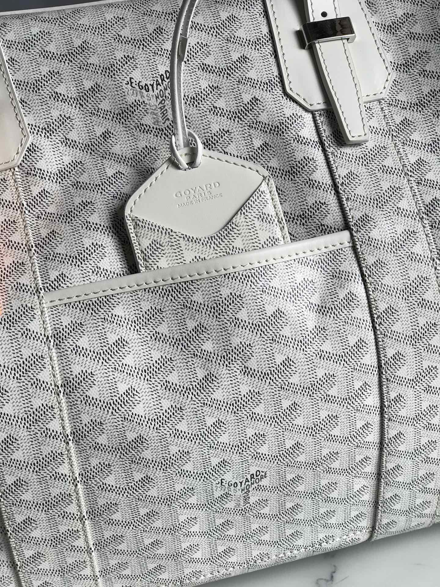 Goyard Sac Boeing 55 Duffle Handbag in white