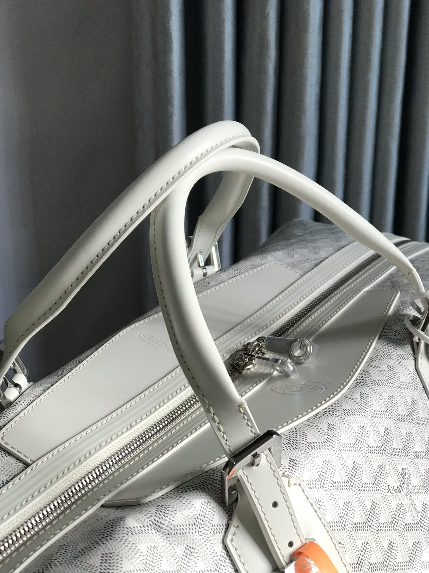 Goyard Sac Boeing 55 Duffle Handbag in white