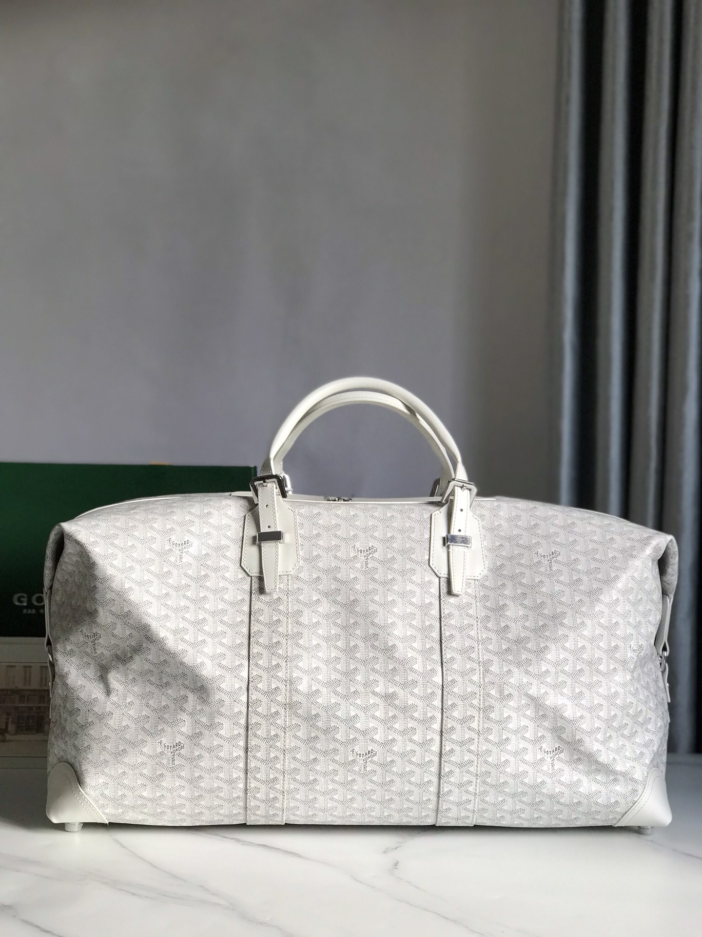 Goyard Sac Boeing 55 Duffle Handbag in white