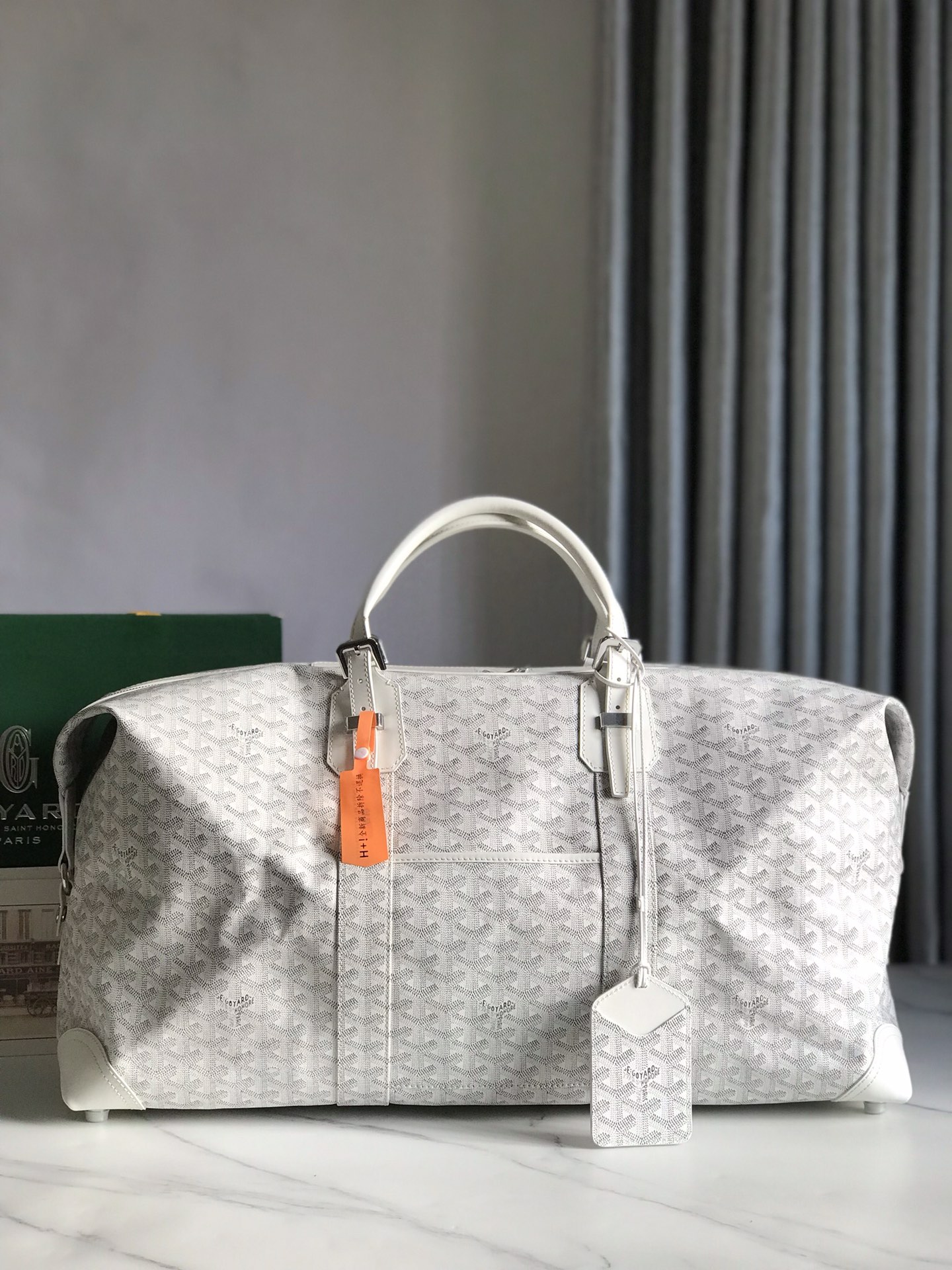 Goyard Sac Boeing 55 Duffle Handbag in white