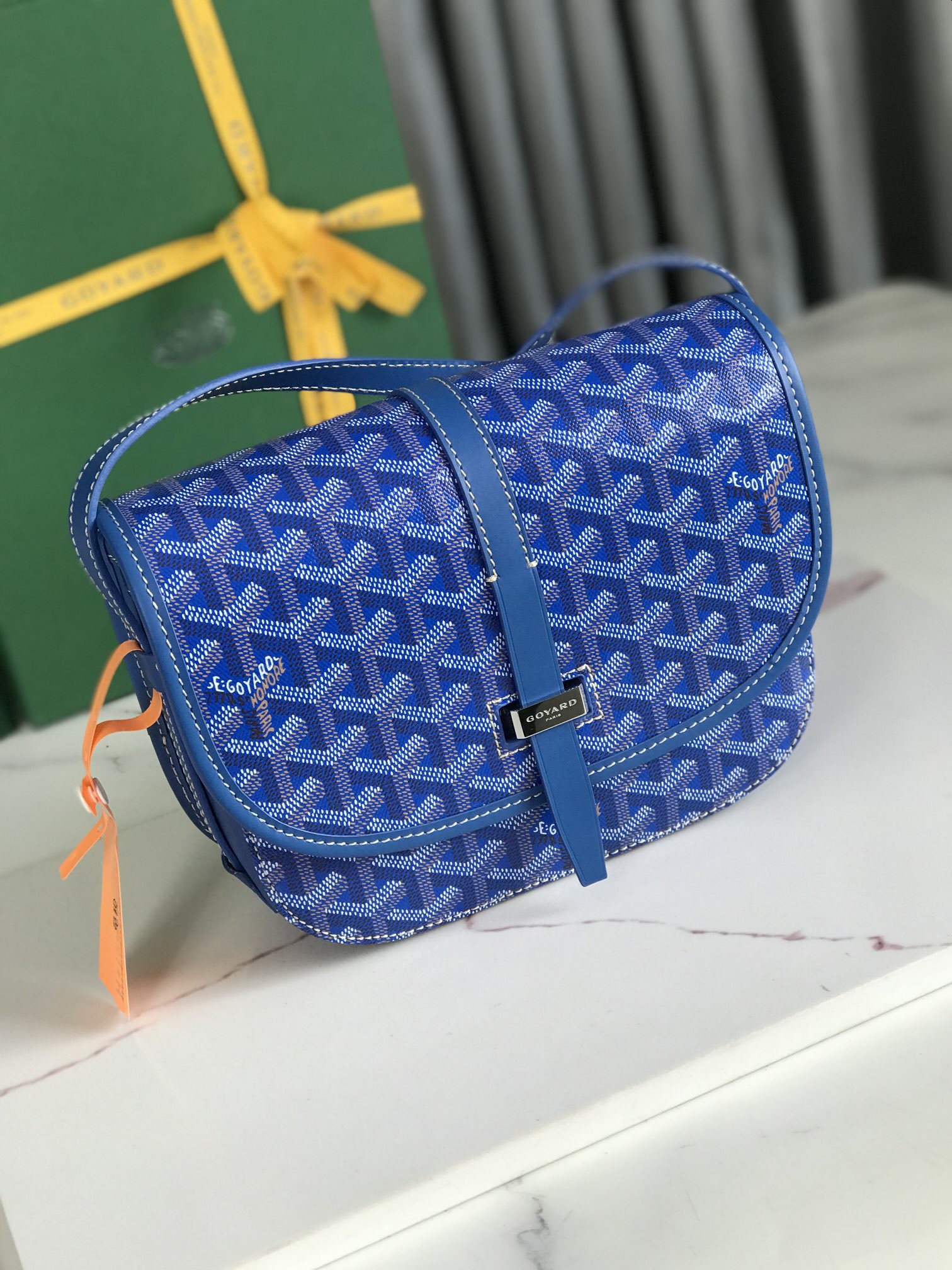 Goyard Toile Goyardine Bleue Belvédère PM ref.1326531