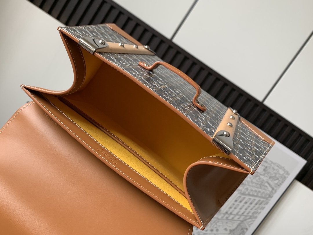 Goyard Brown Goyardine Coated Canvas and Leather Saigon PM Top Handle Bag Goyar