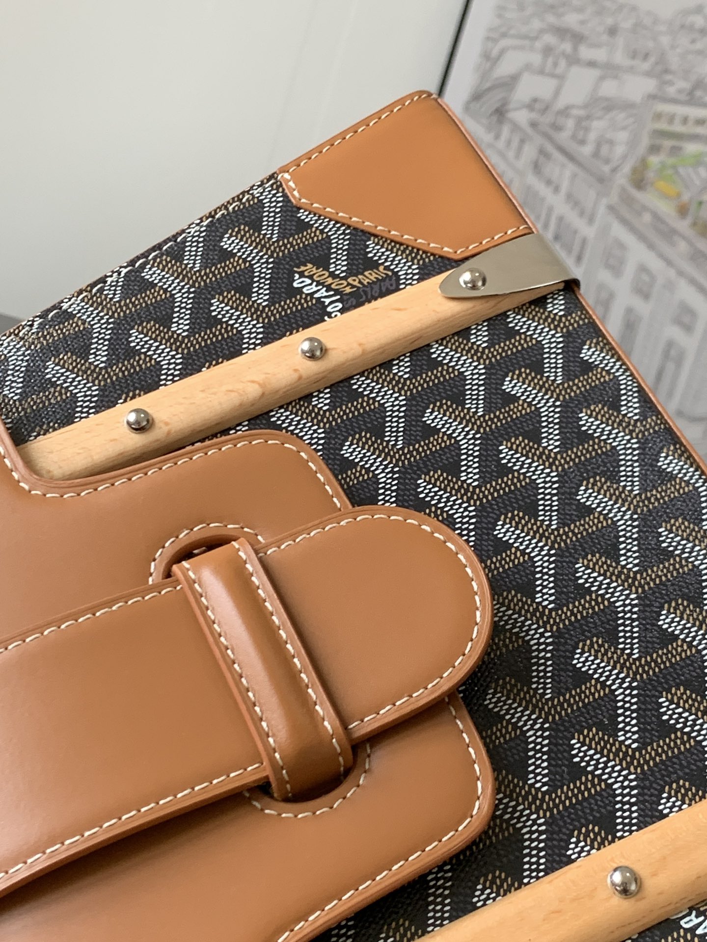 Goyard Brown Goyardine Coated Canvas and Leather Saigon PM Top Handle Bag Goyar