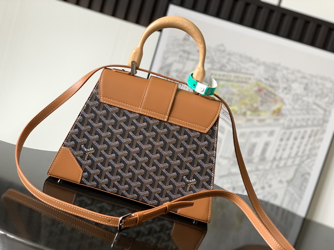 Goyard Brown Goyardine Coated Canvas and Leather Saigon PM Top Handle Bag Goyar