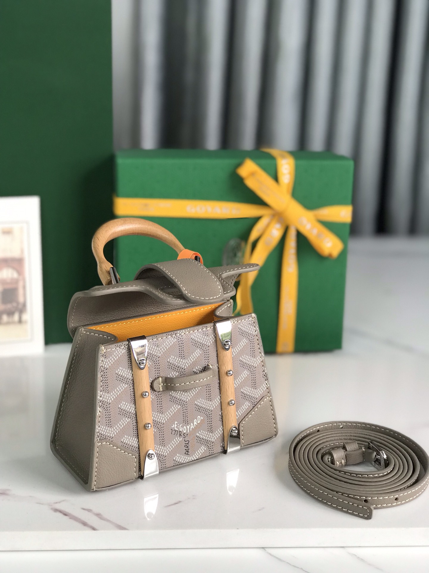 Goyard Saigon Structure Nano Bag Greige Goyardine Palladiu