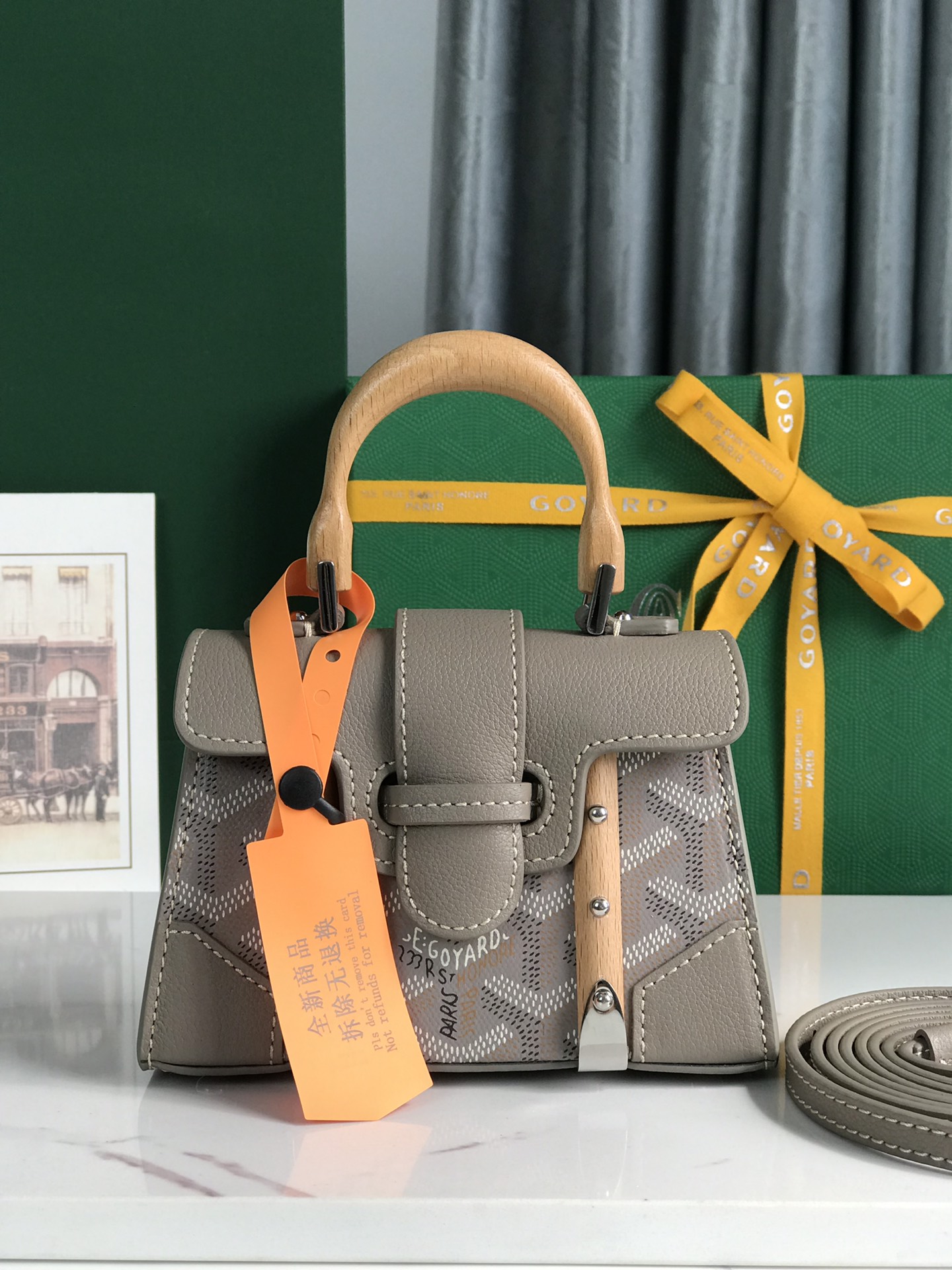 Goyard Saigon Structure Nano Bag Greige Goyardine Palladiu