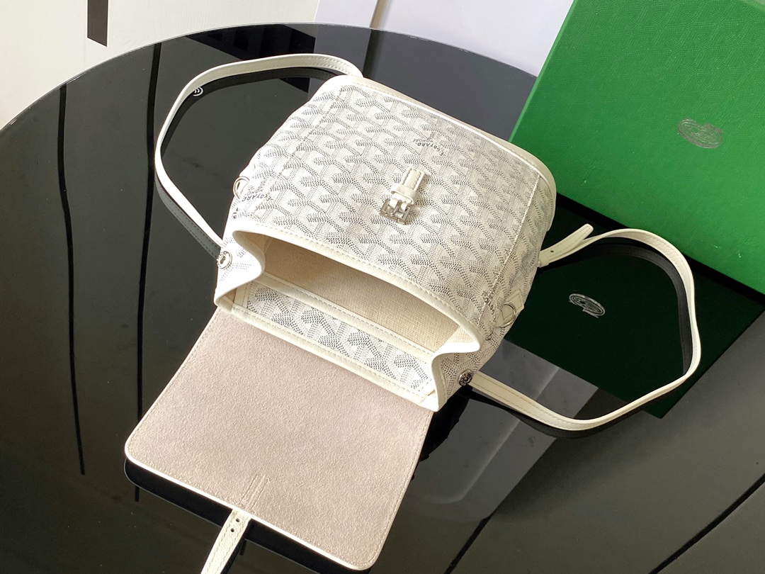 Goyard Alpin Mini 3WAY Leather Backpack Black white