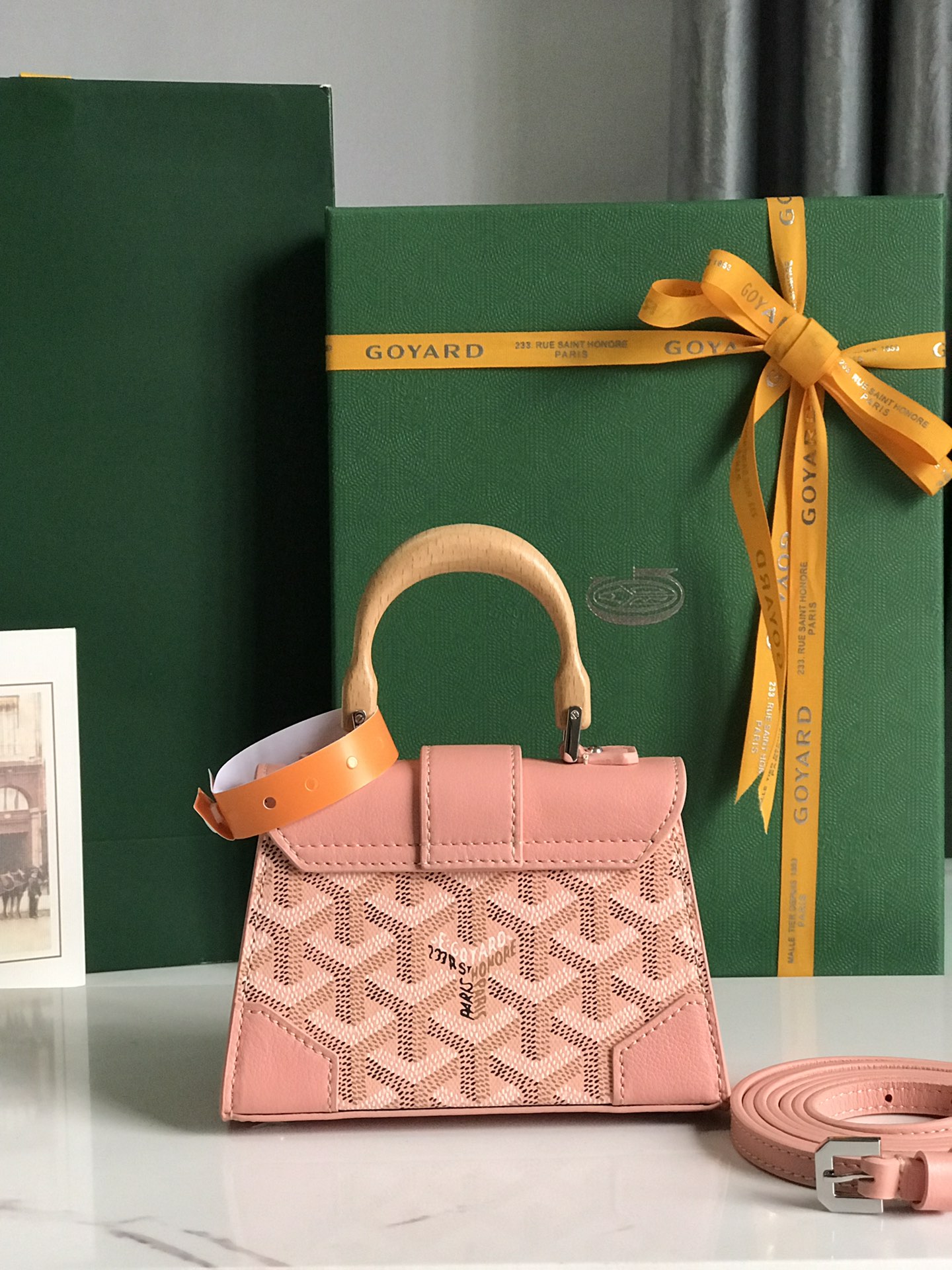 Goyard Saigon Structure Nano Bag Pink Goyardine Silver