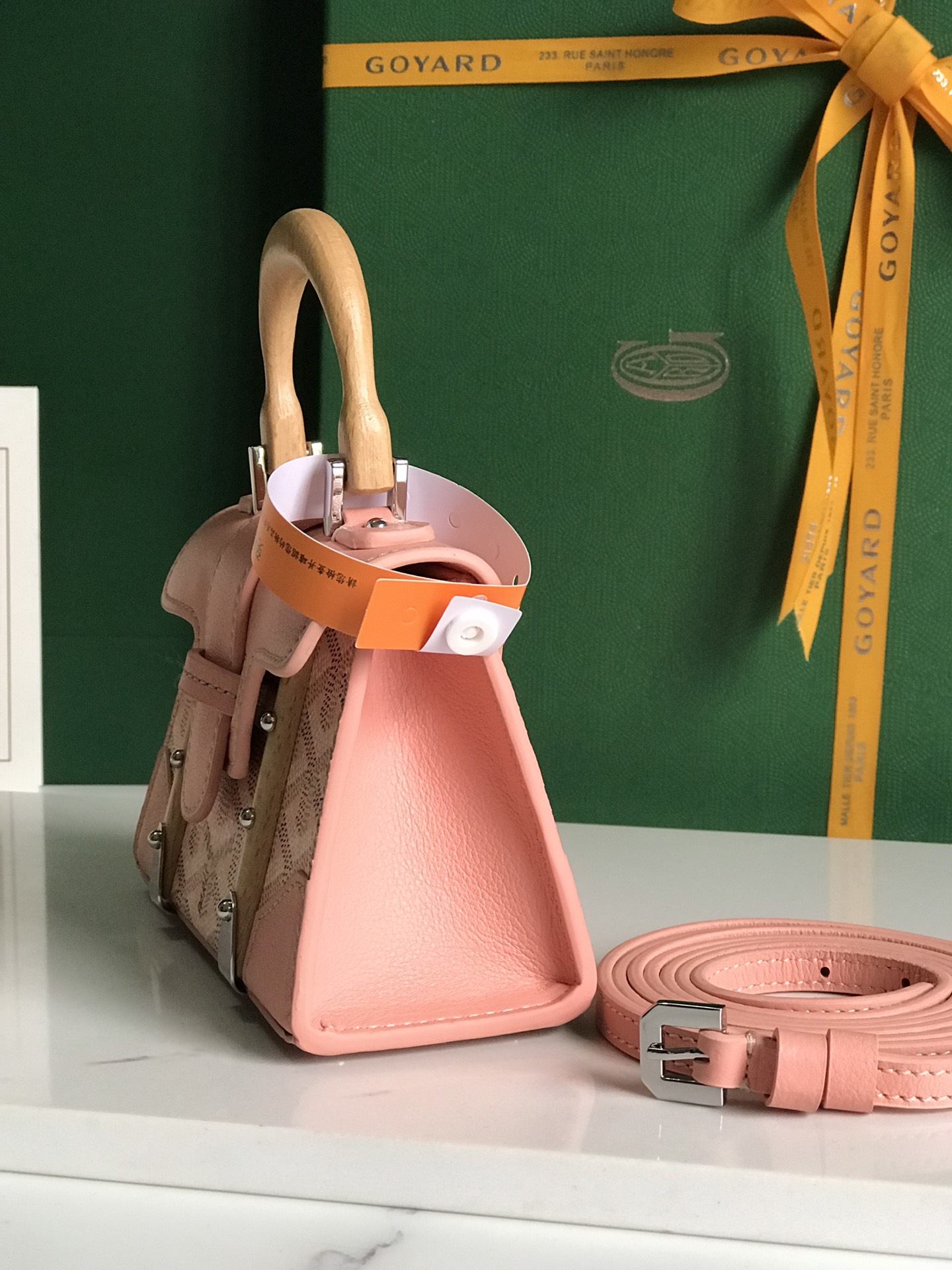 Goyard Saigon Structure Nano Bag Pink Goyardine Silver