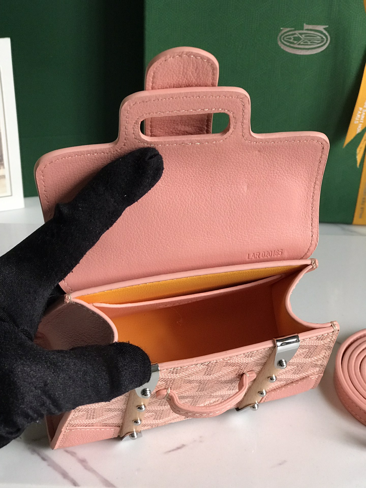 Goyard Saigon Structure Nano Bag Pink Goyardine Silver