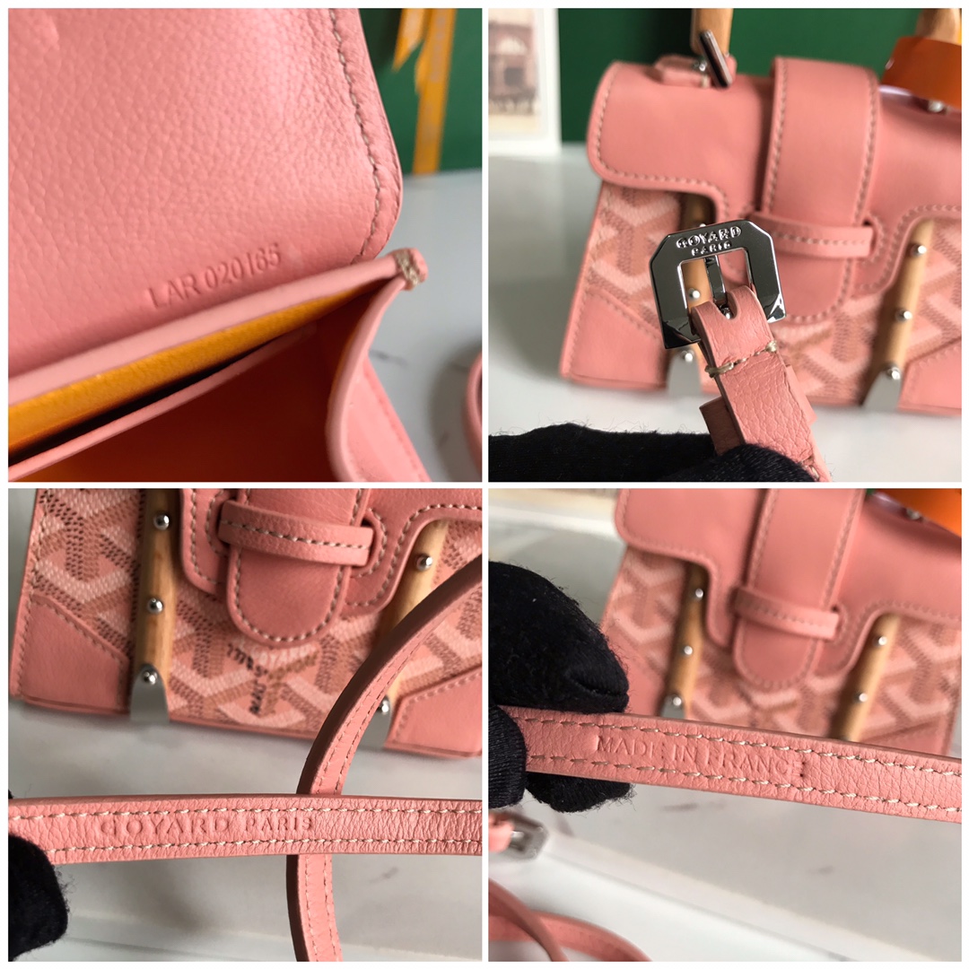 Goyard Saigon Structure Nano Bag Pink Goyardine Silver