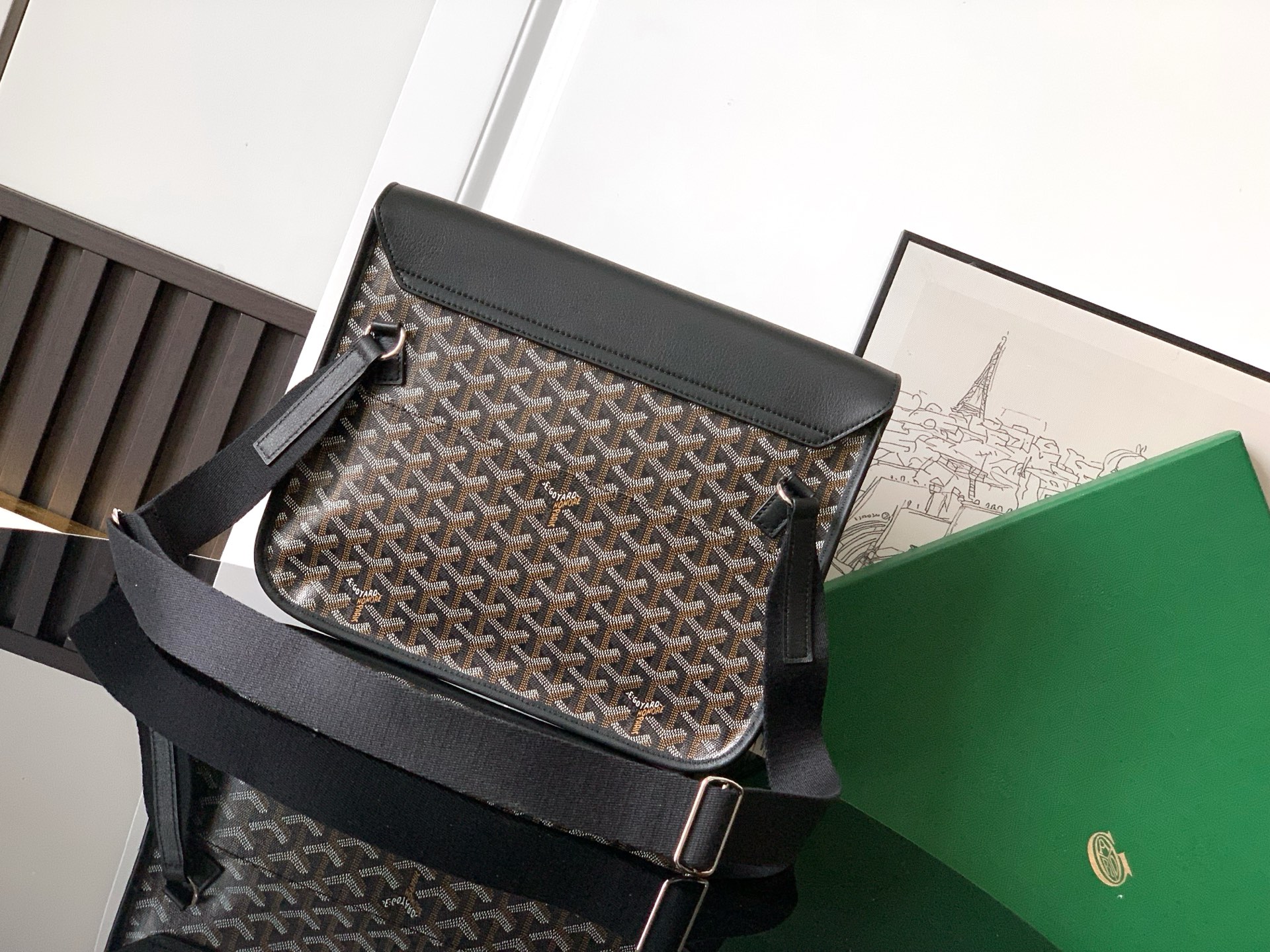 GOYARD Goyardine Coursier Messenger Bag Gray