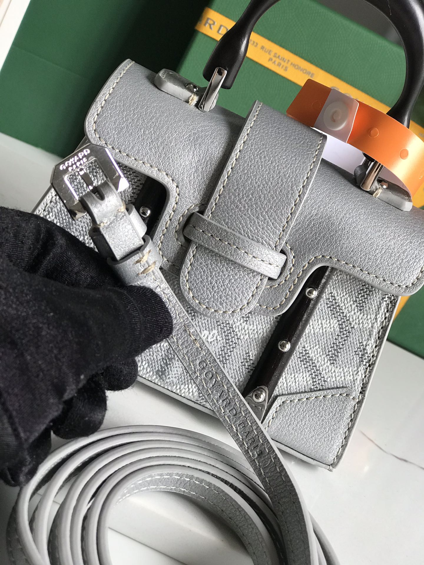 Silver Goyard Sac Saigon Mini Structure