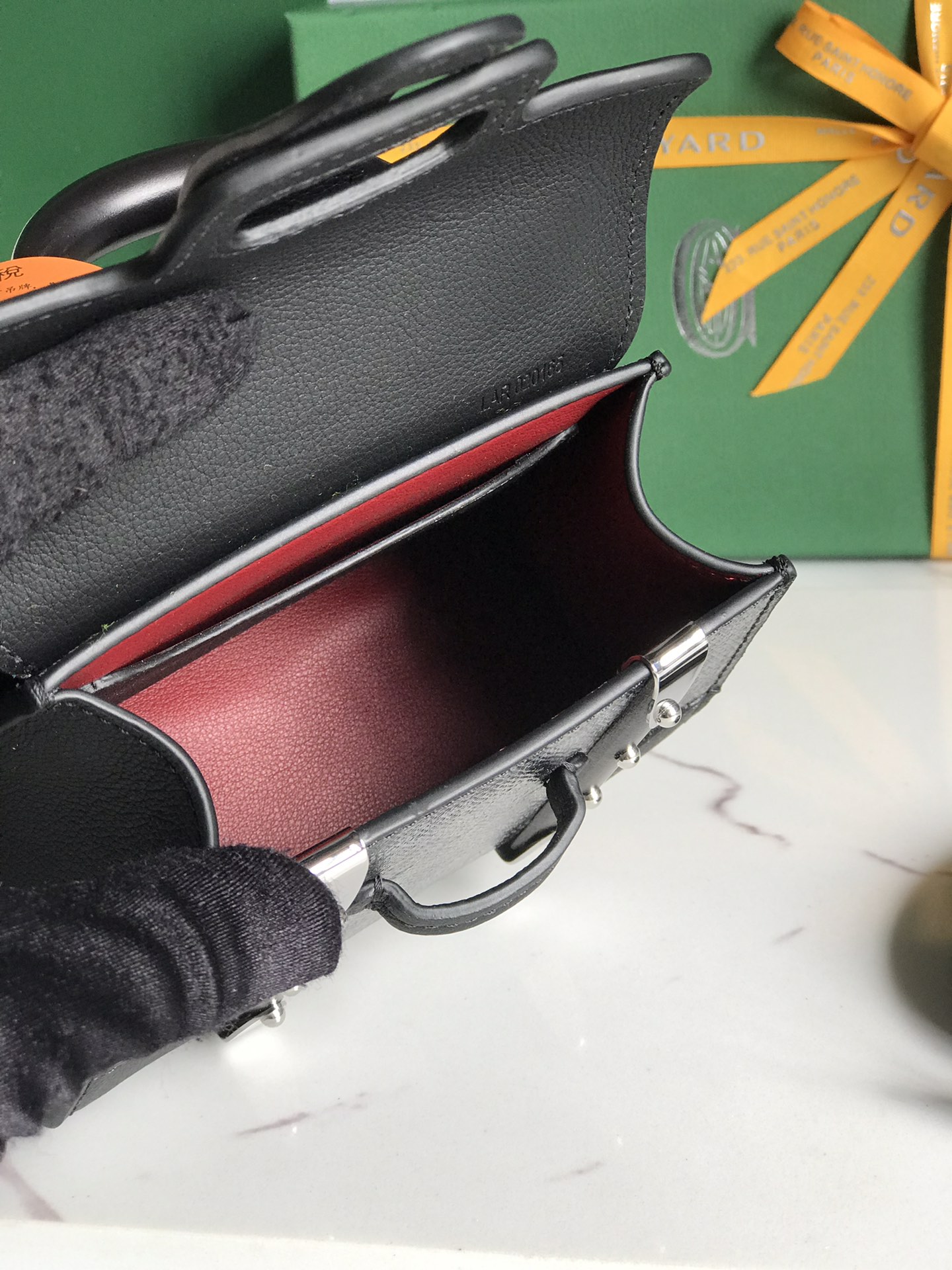 Goyard Saigon Structure Nano Bag Jet Black Goyardine Silver