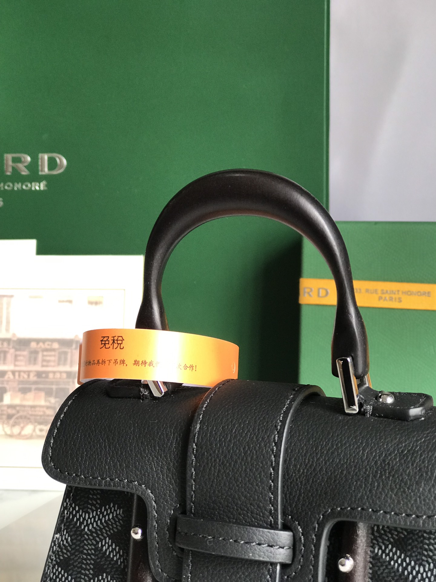 Goyard Saigon Structure Nano Bag Jet Black Goyardine Silver