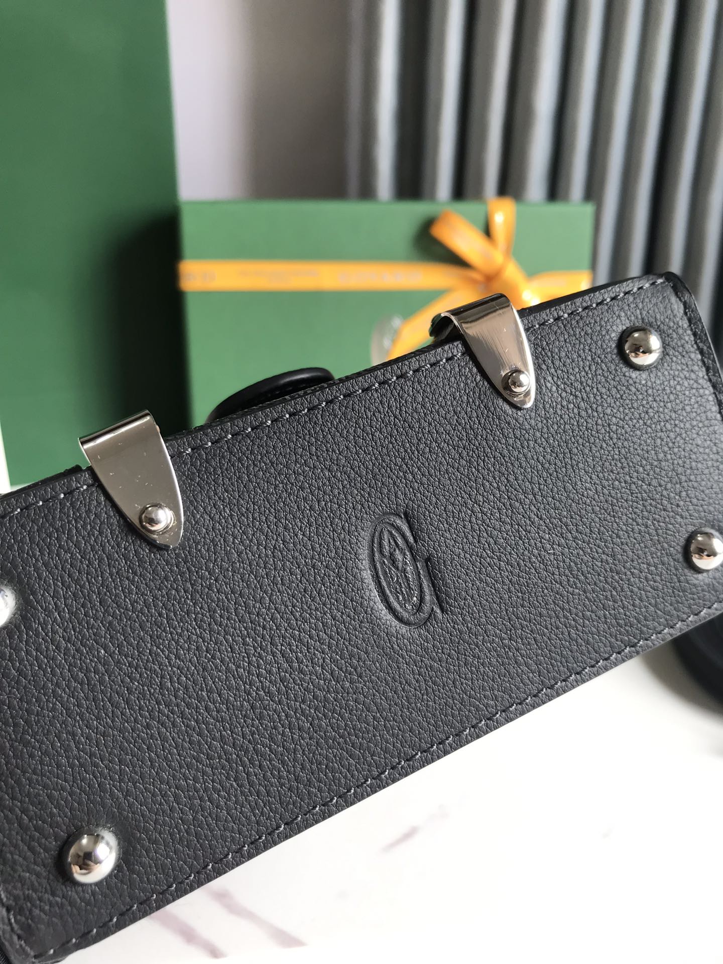 Goyard Saigon Structure Nano Bag Jet Black Goyardine Silver
