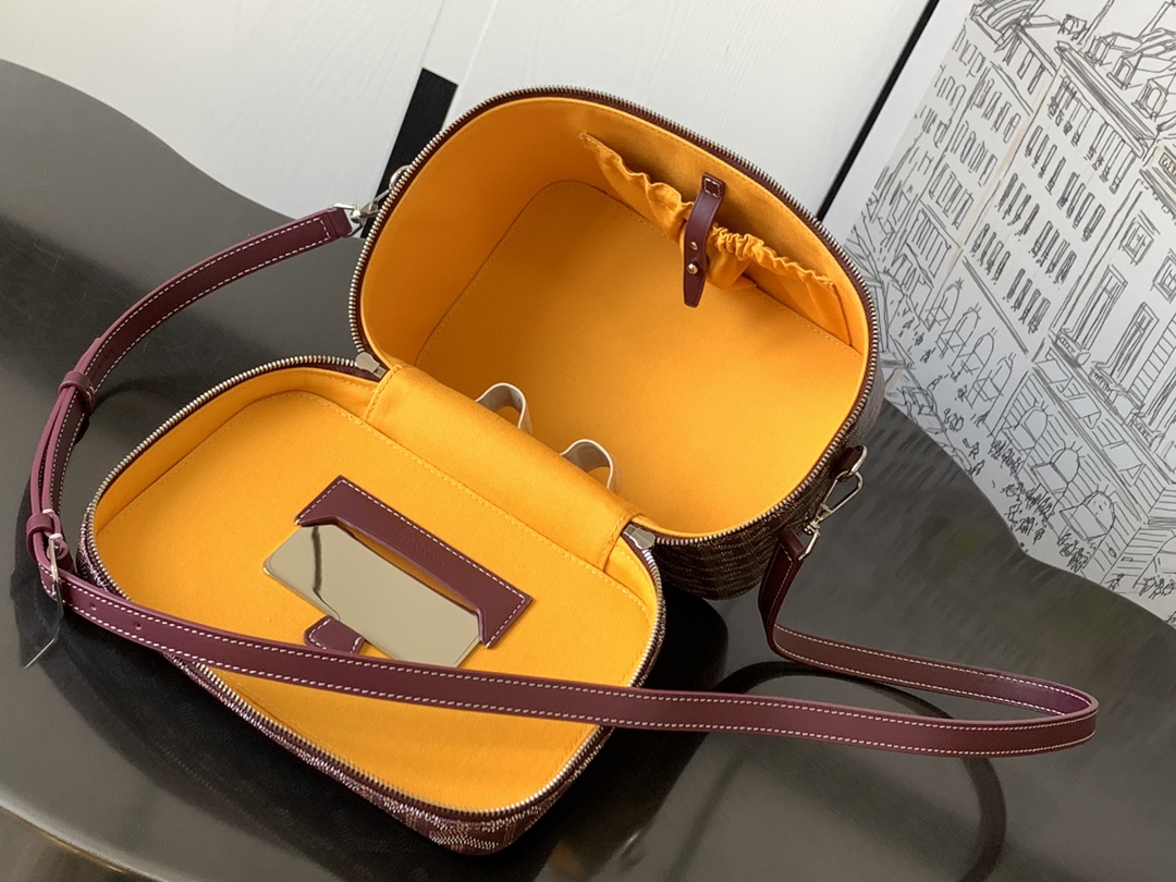 Goyard Goyardine Muse Vanity w/ Strap - Burgundy Handle Bags, Handbags