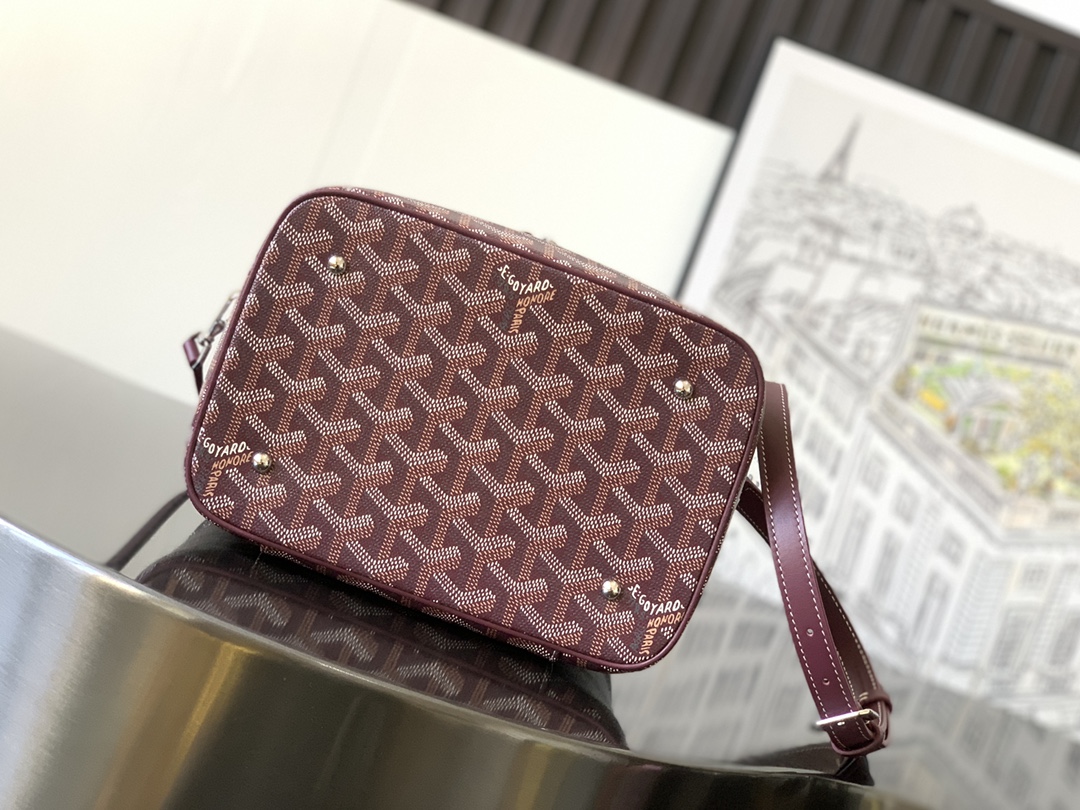Goyard Goyardine Muse Vanity w/ Strap - Burgundy Handle Bags, Handbags