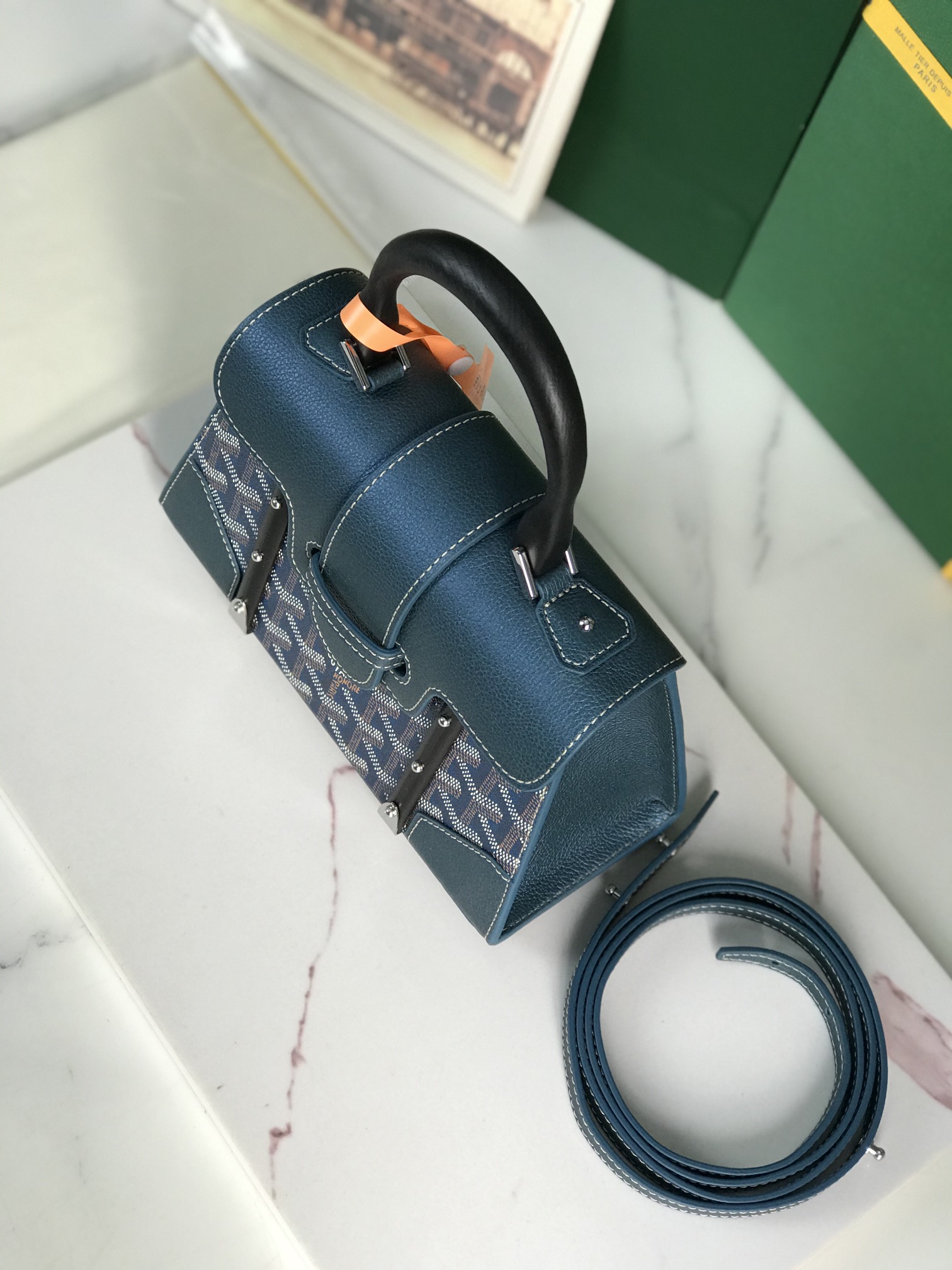 Goyard blue Goyardine Canvas And Chevroches ...
