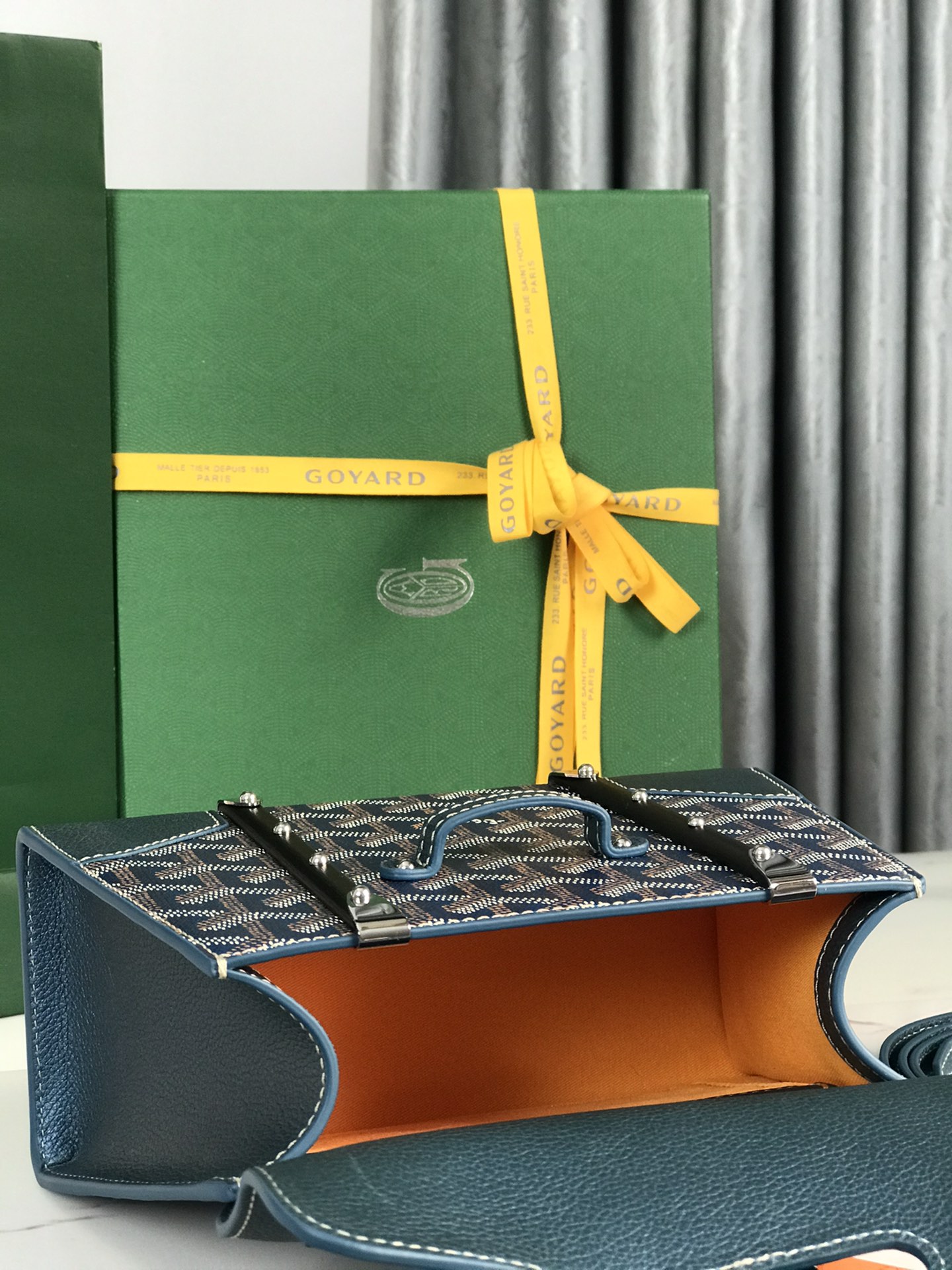 Goyard blue Goyardine Canvas And Chevroches ...