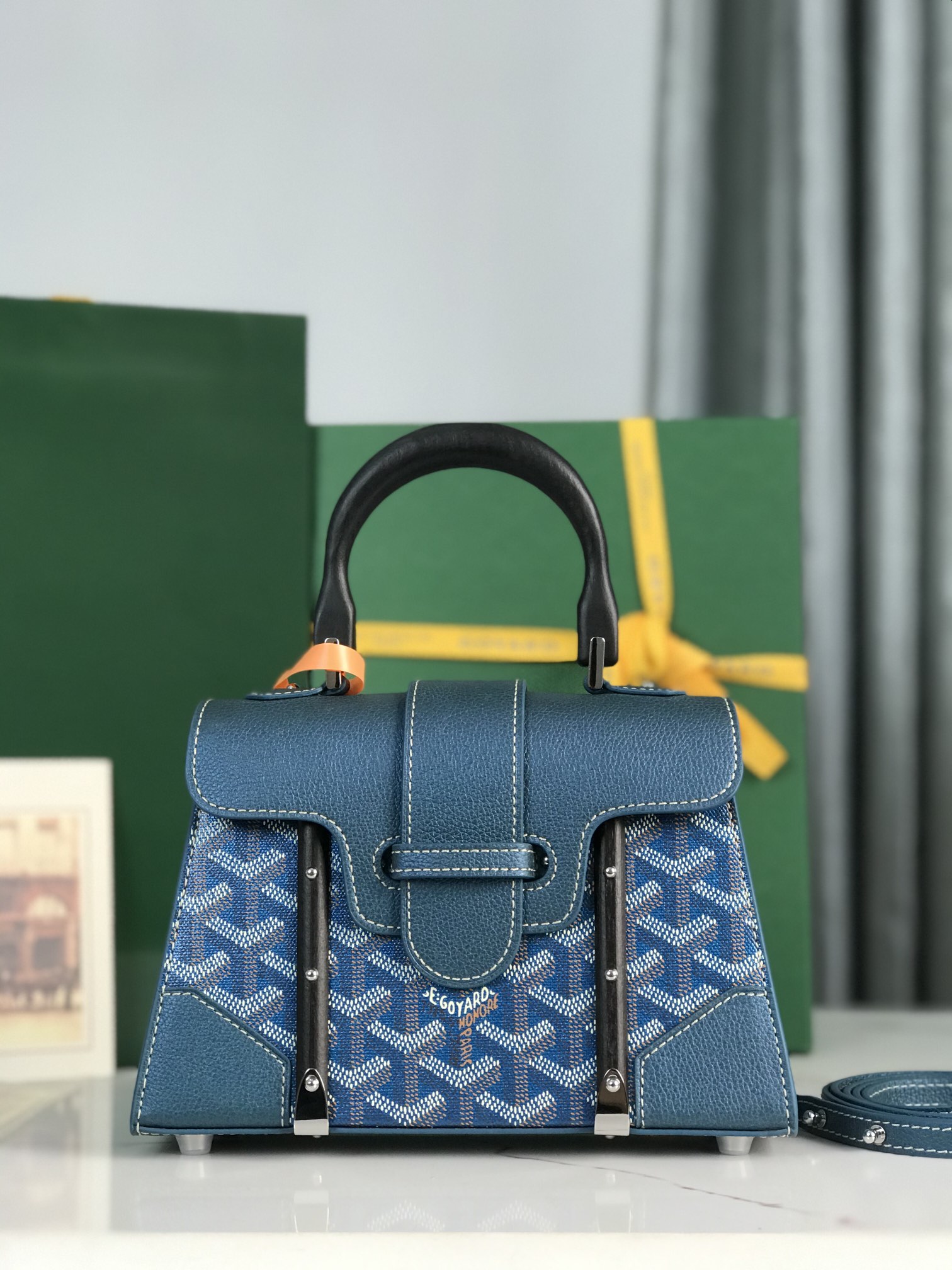 Goyard blue Goyardine Canvas And Chevroches …