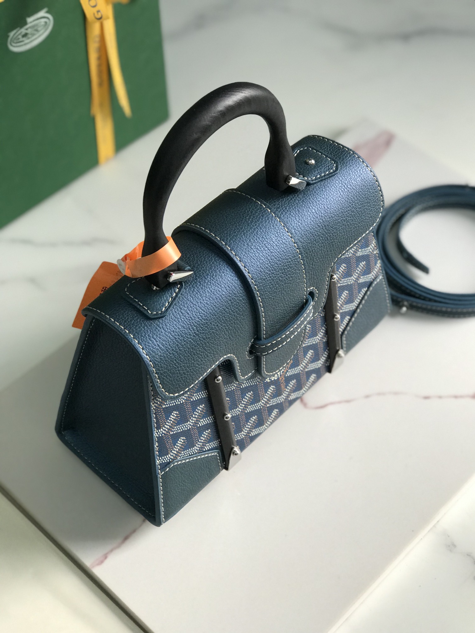 Goyard blue Goyardine Canvas And Chevroches ...