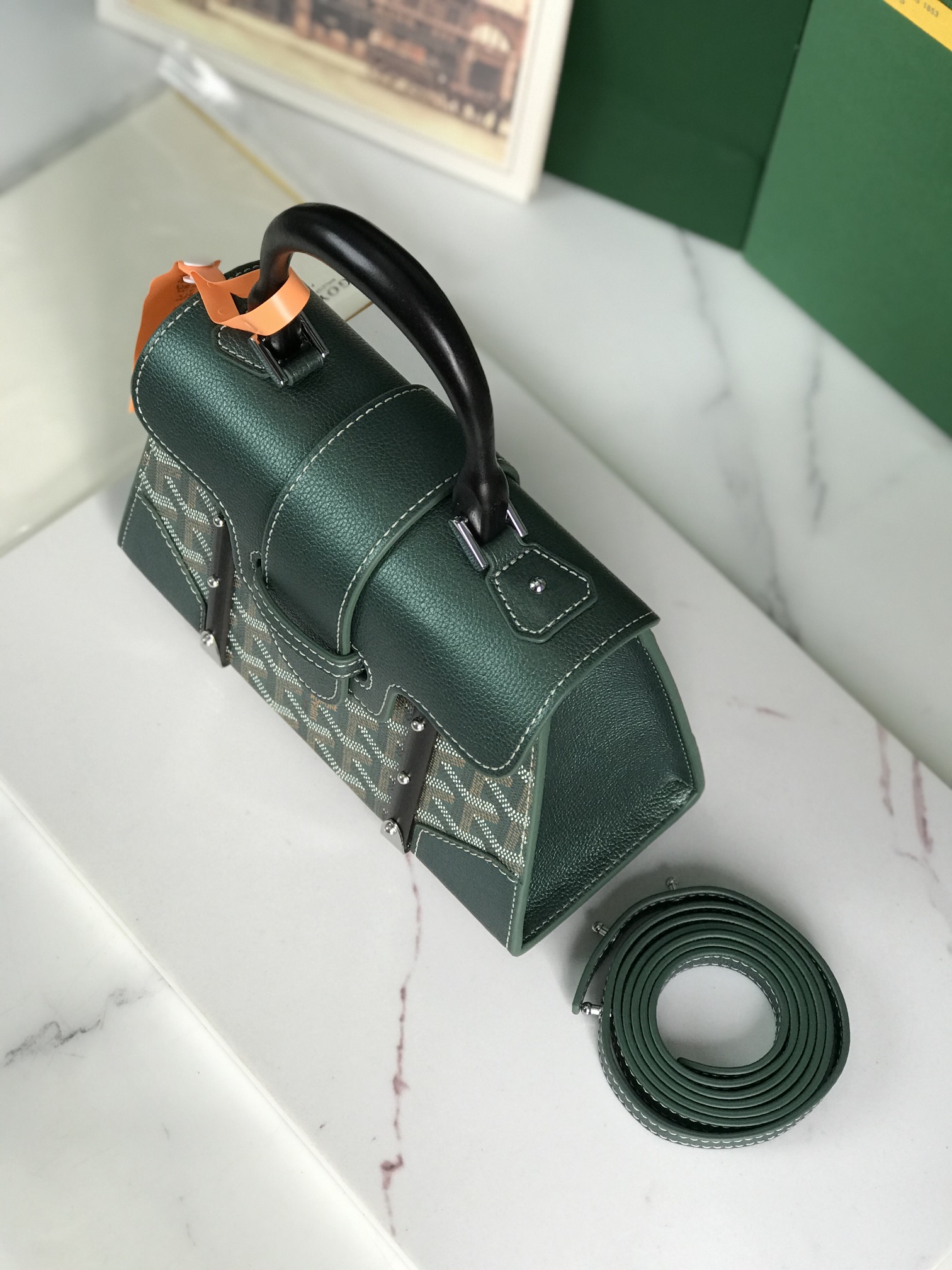 Goyard Green Goyardine Canvas And Chevroches ...
