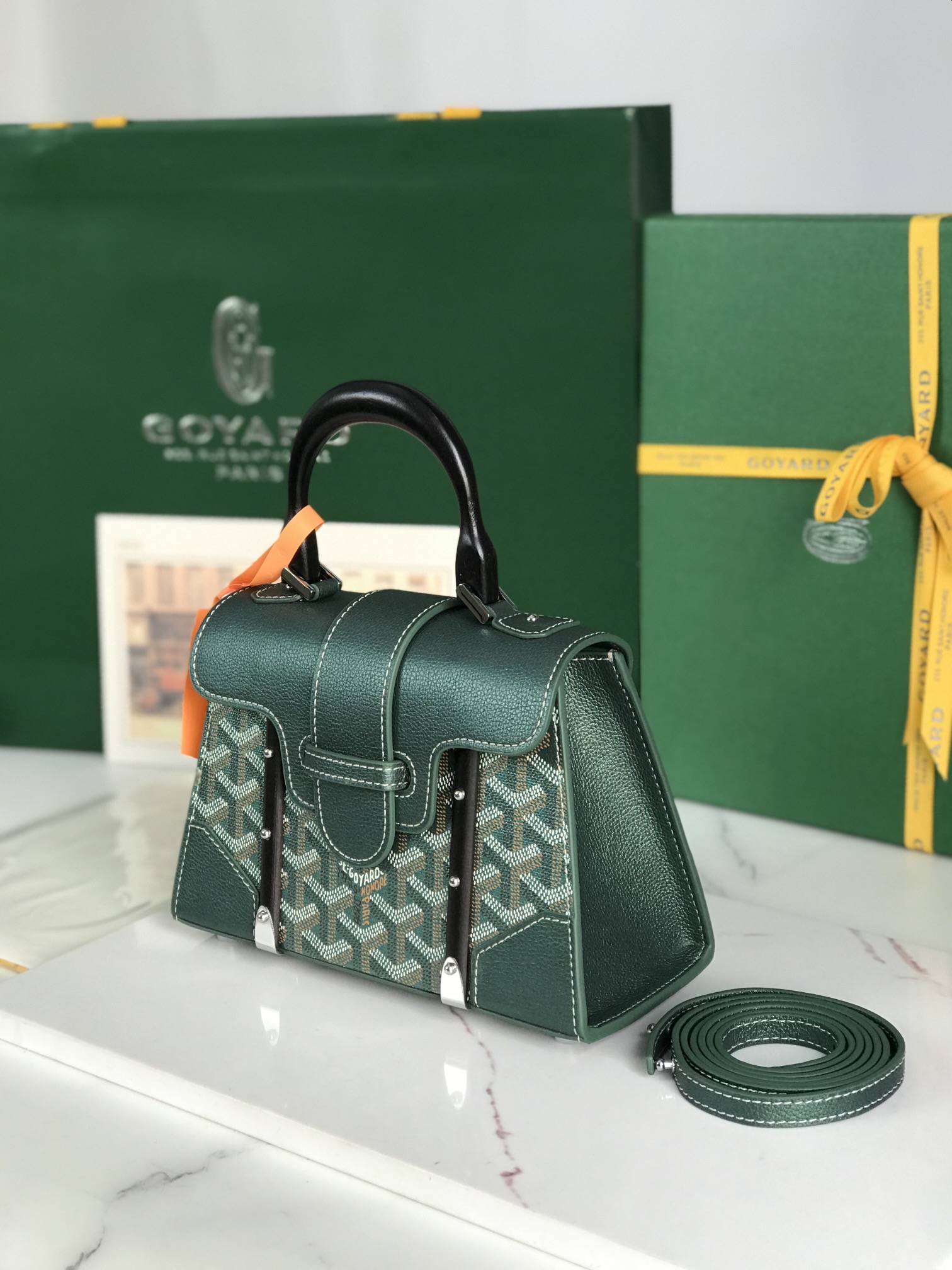 Goyard Green Goyardine Canvas And Chevroches ...