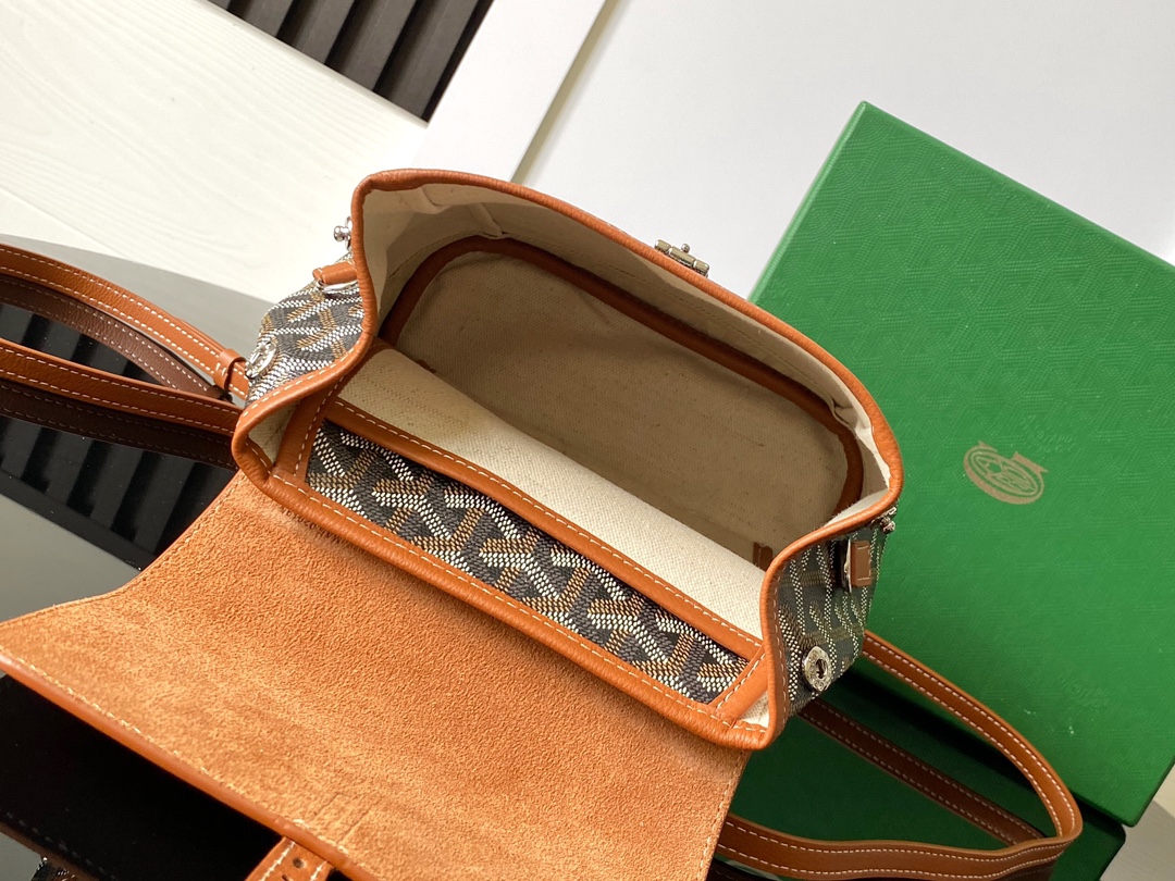 Goyard Alpin Mini 3WAY Leather Backpack Black brown
