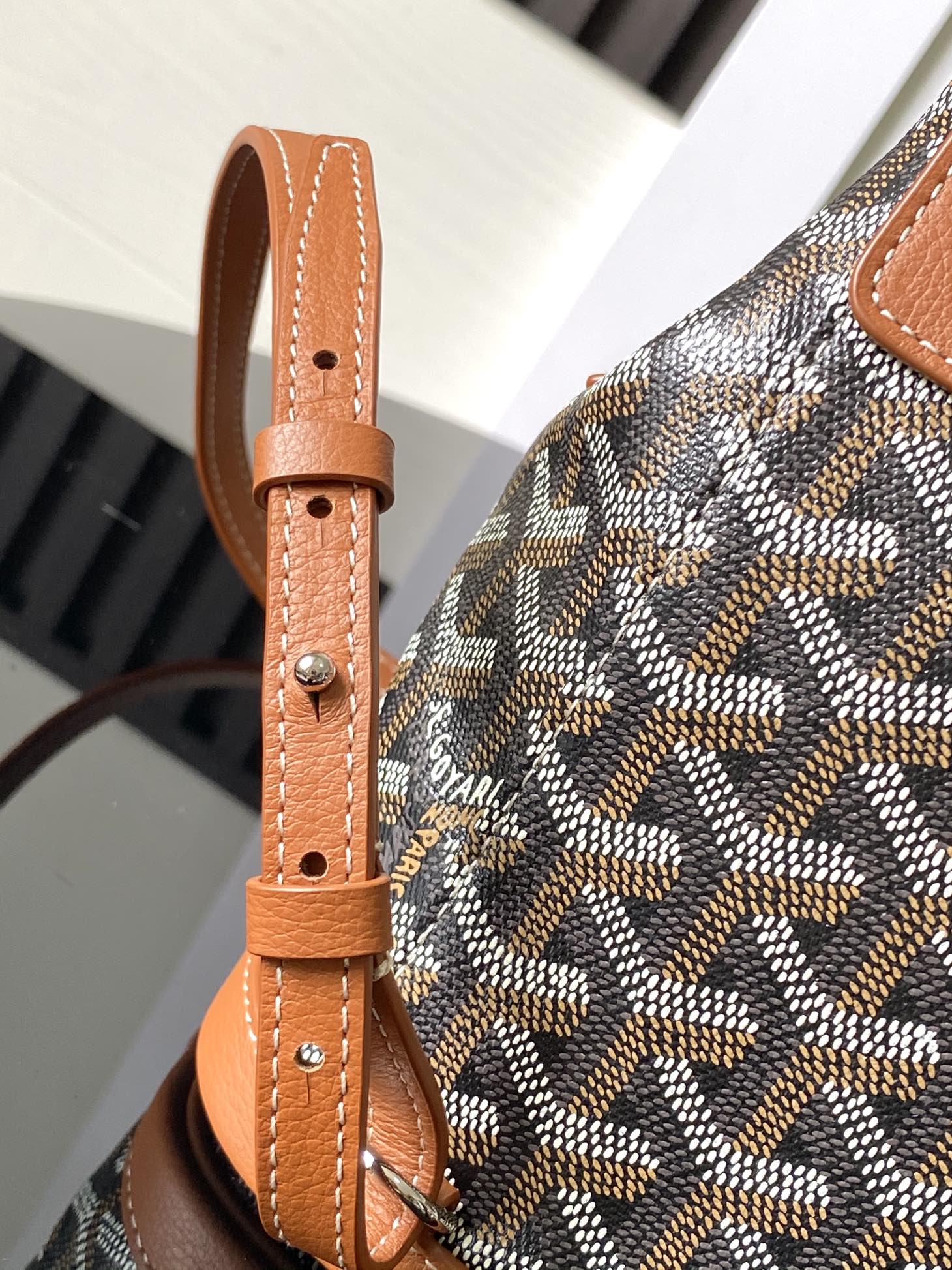 Goyard Alpin Mini 3WAY Leather Backpack Black brown