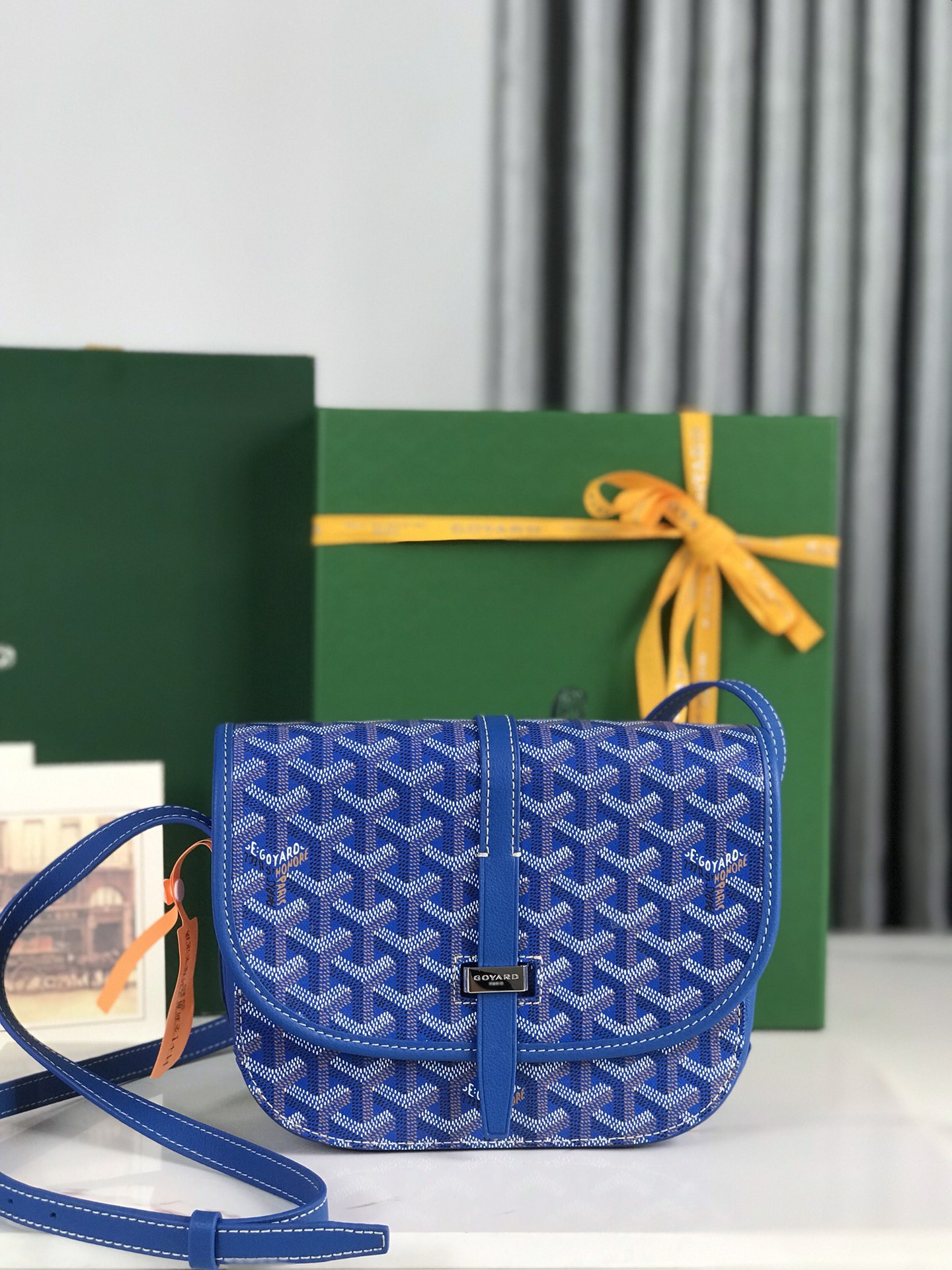 GOYARD Goyardine Belvedere II PM Messenger Bag Blue