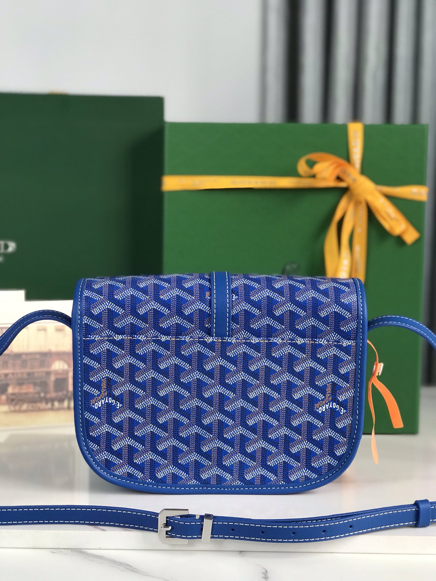 GOYARD Goyardine Belvedere II PM Messenger Bag Blue