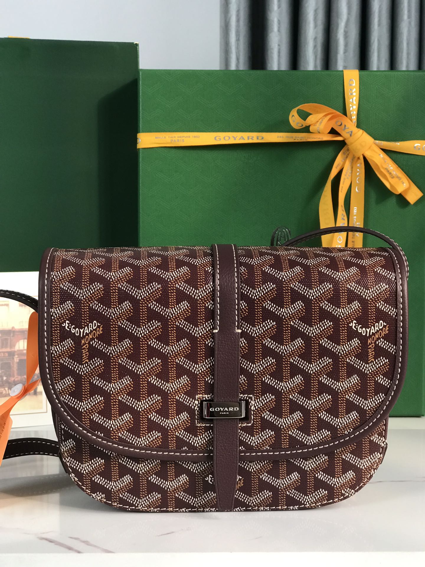 GOYARD Goyardine Belvedere II PM Messenger Bag brown