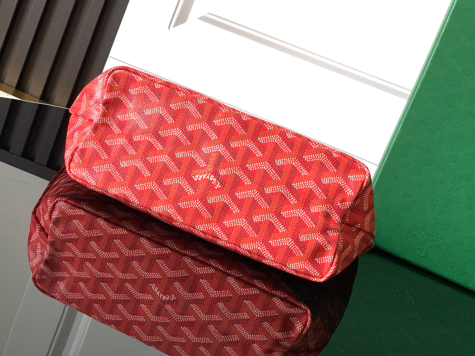 GOYARD Goyardine Reversible Mini Anjou Red 383710