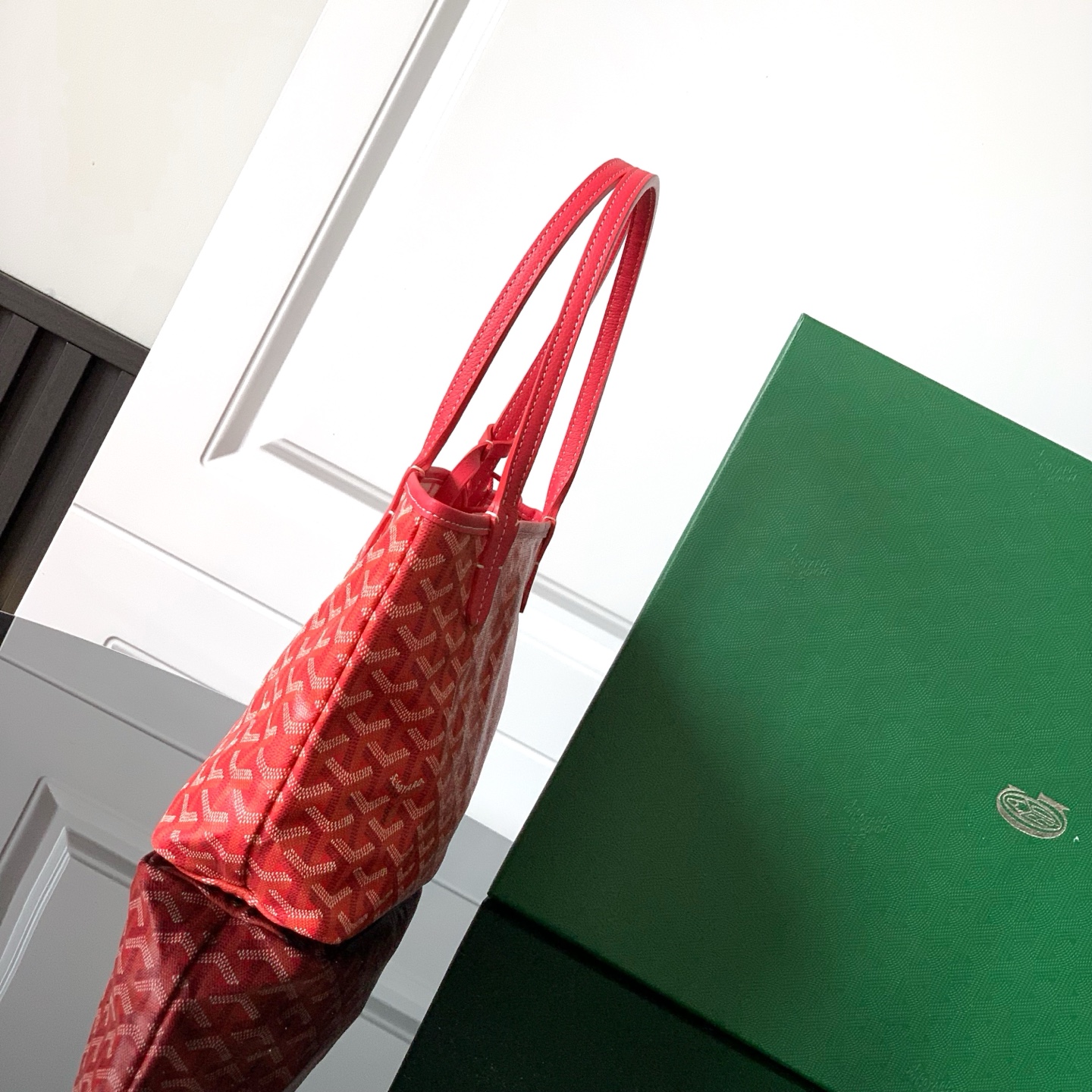 GOYARD Goyardine Reversible Mini Anjou Red 383710