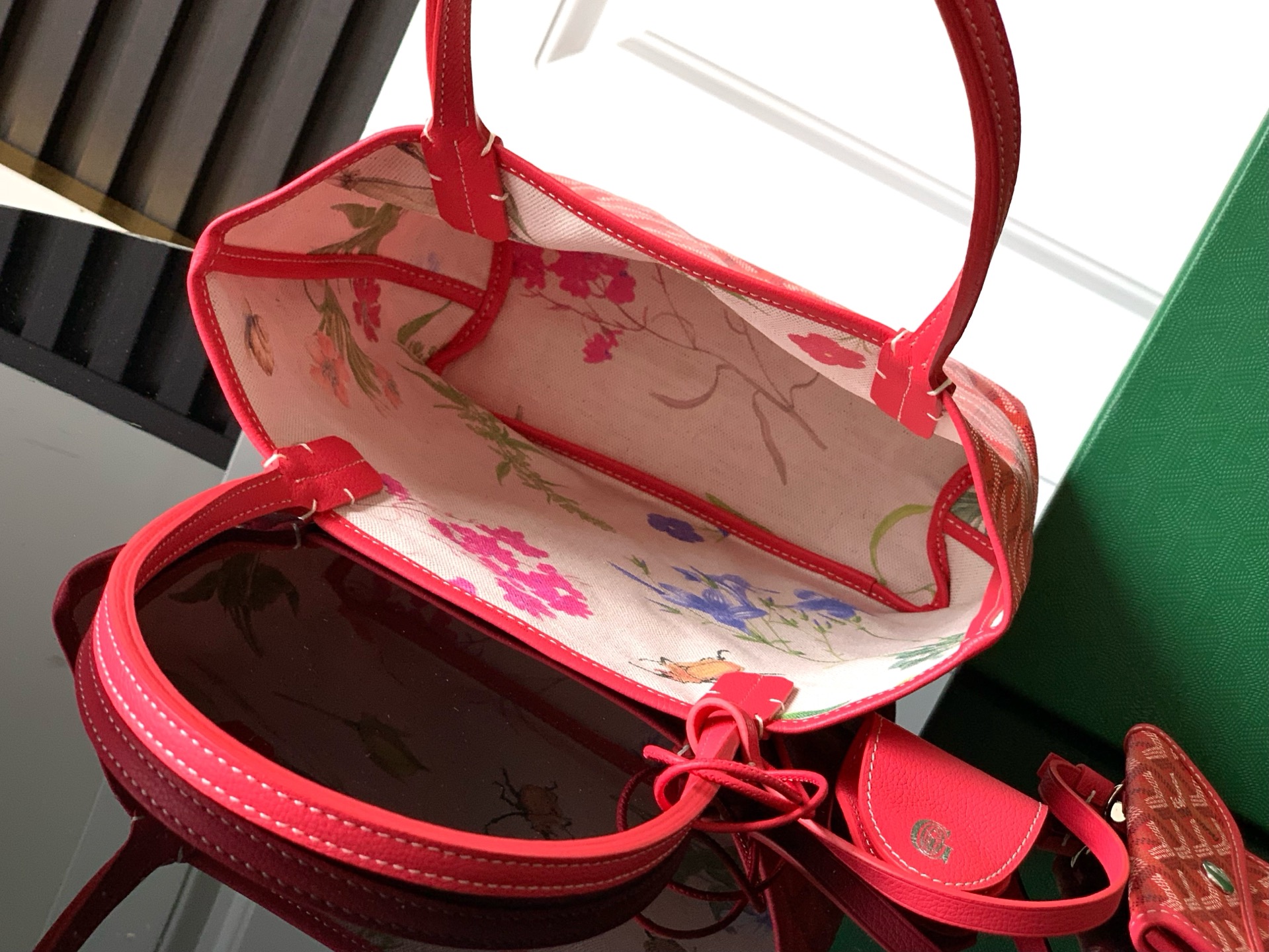 GOYARD Goyardine Reversible Mini Anjou Red 383710