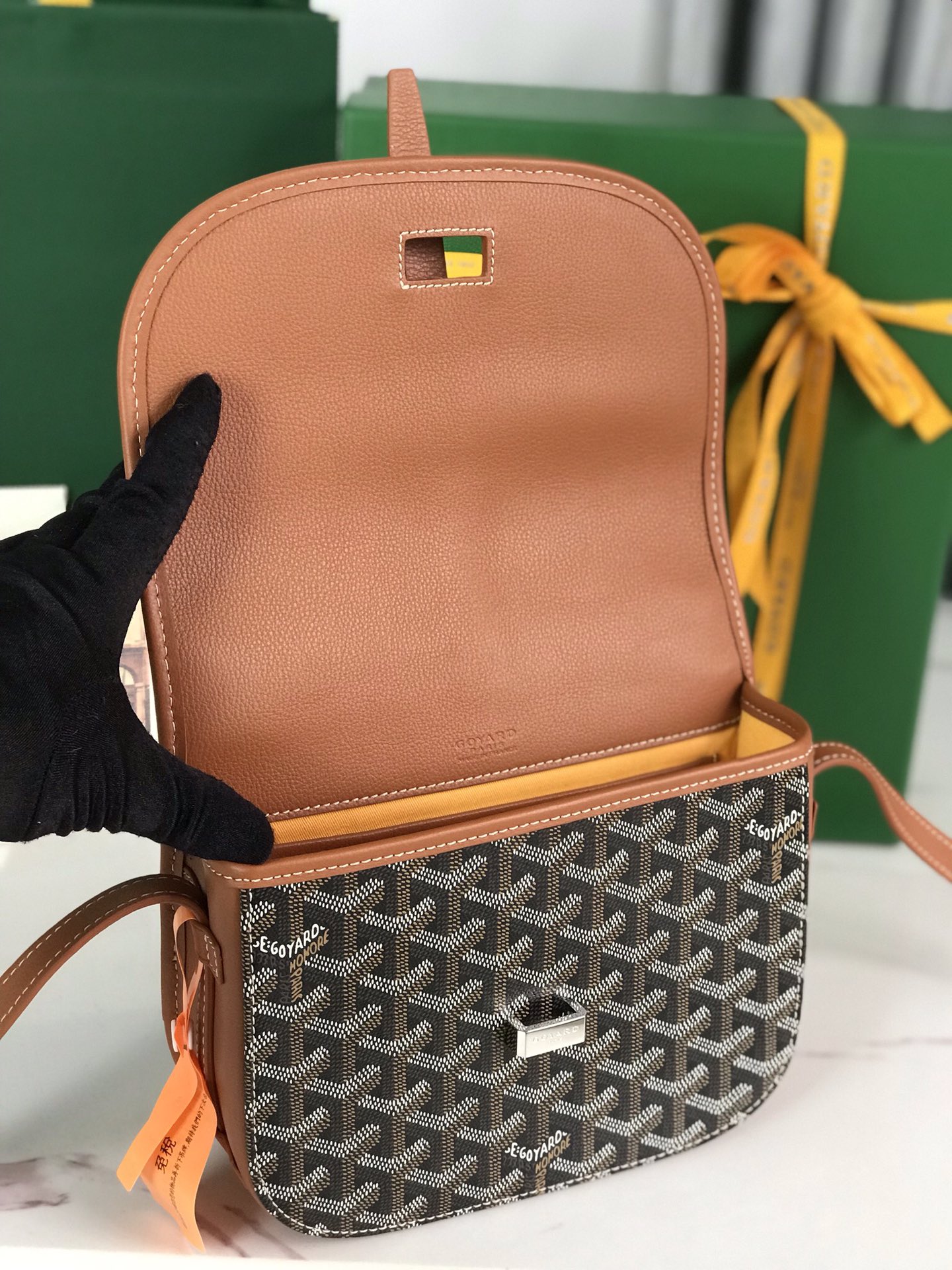 Goyard Black Chevron Coated Canvas & Brown Decize