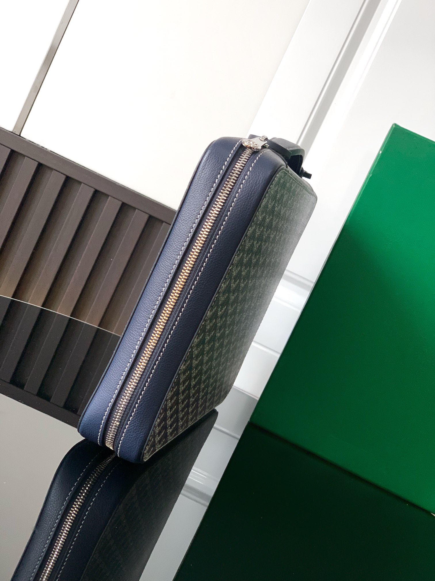 GOYARD Goyardine Universal Companion Portfolio blue navy