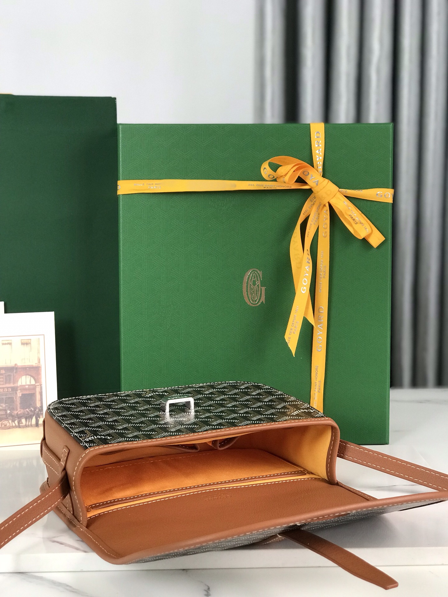 Goyard Black Chevron Coated Canvas & Brown Decize