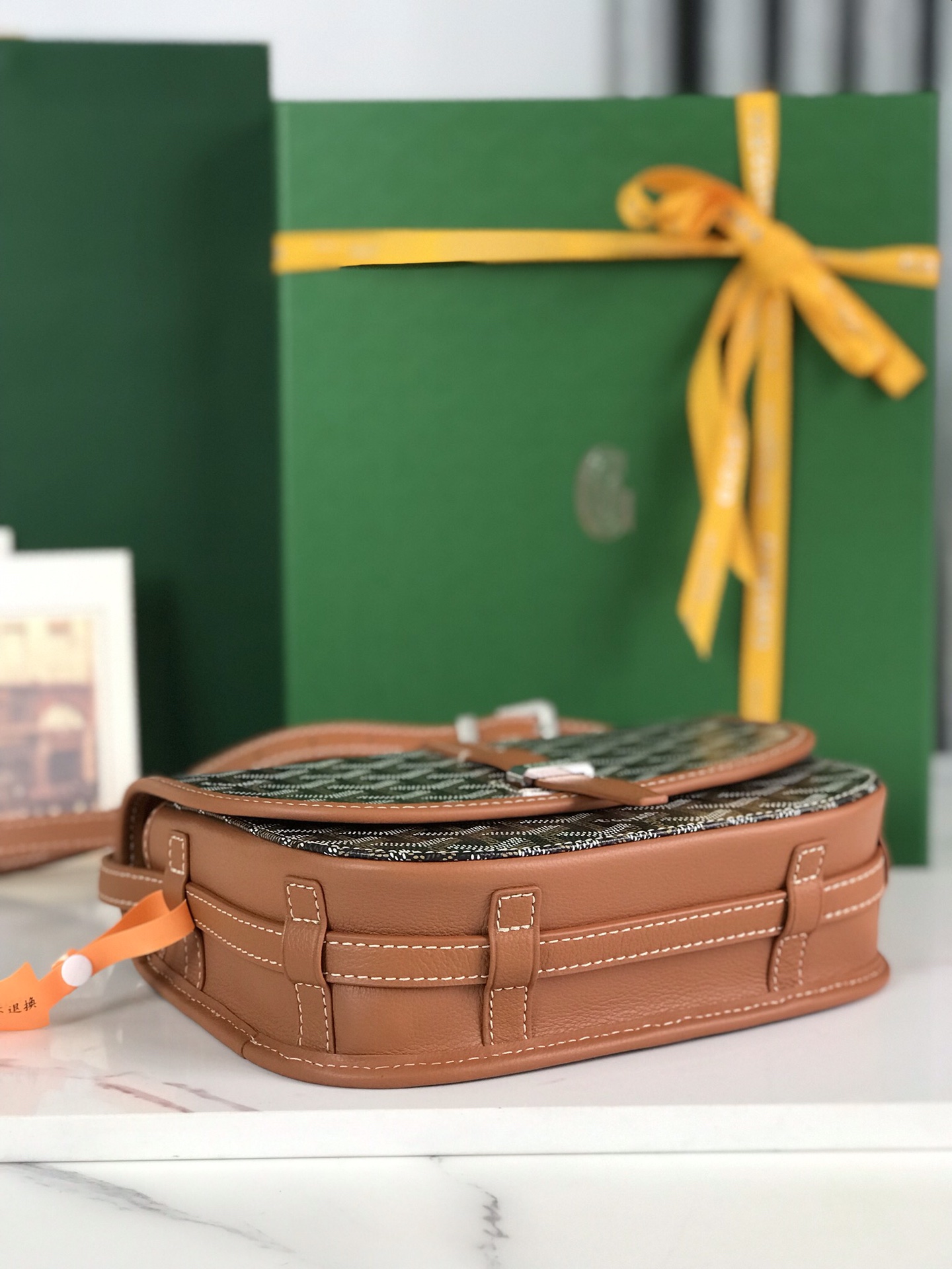 Goyard Black Chevron Coated Canvas & Brown Decize