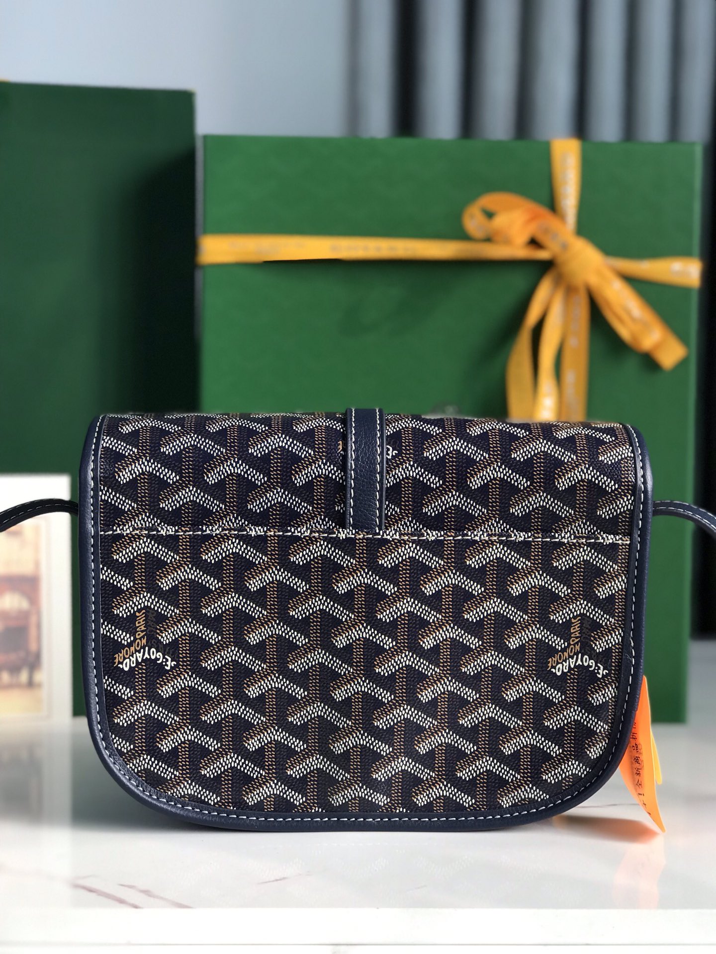 GOYARD Goyardine Belvedere PM Messenger Bag blue navy