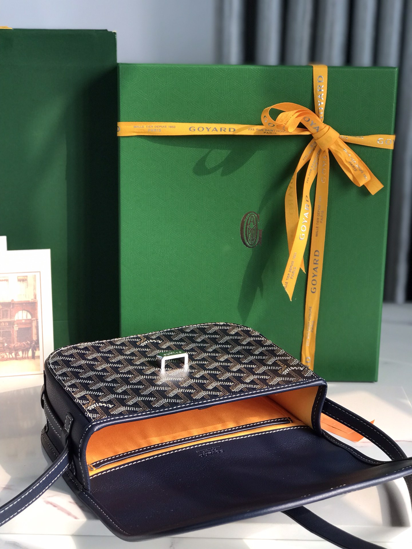 GOYARD Goyardine Belvedere PM Messenger Bag blue navy