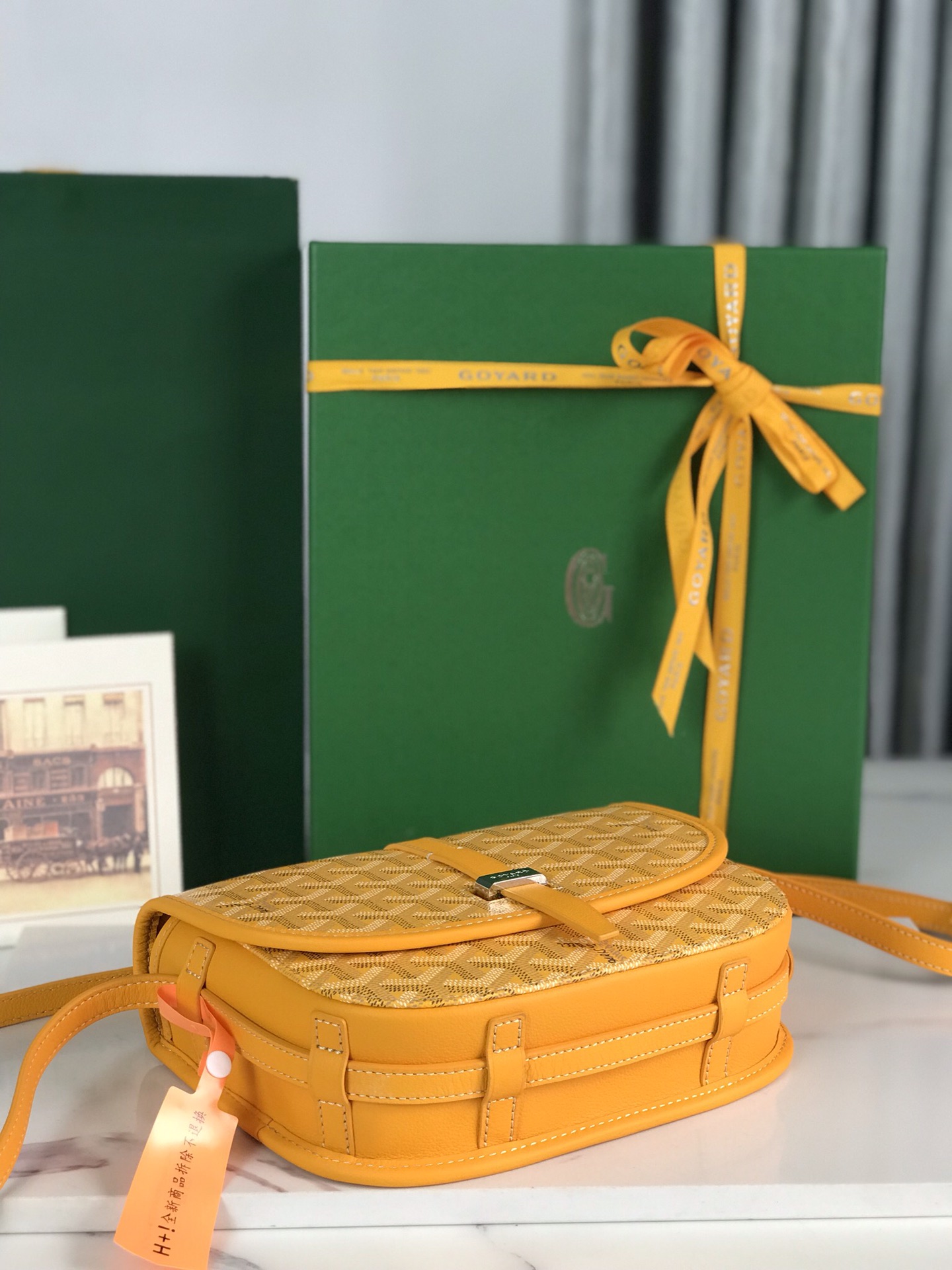 GOYARD Goyardine Belvedere PM Messenger Bag yellow