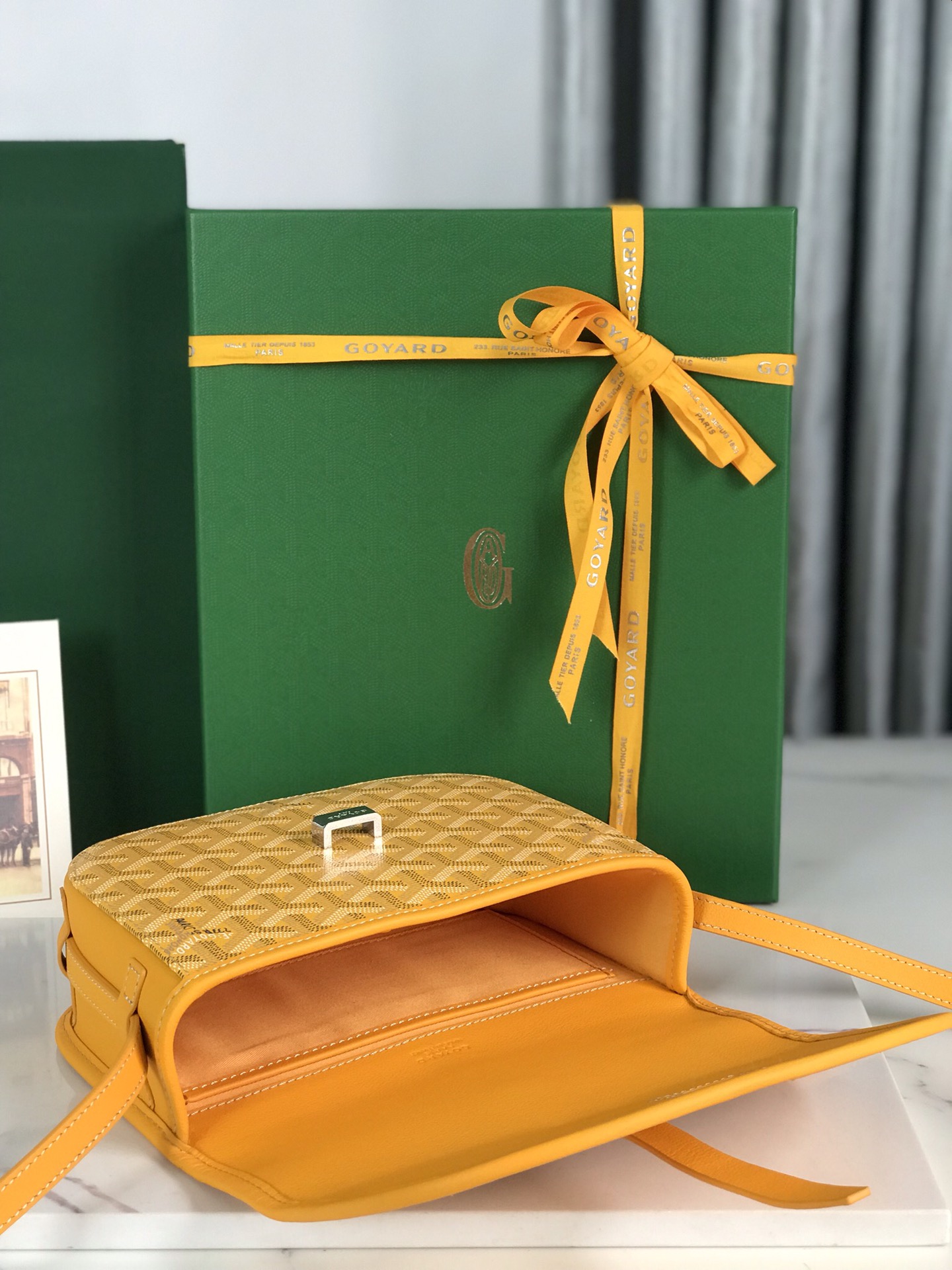 GOYARD Goyardine Belvedere PM Messenger Bag yellow