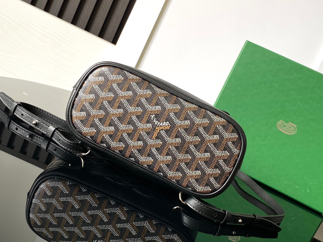 Goyard Alpin Mini 3WAY Leather Backpack Black Cloth