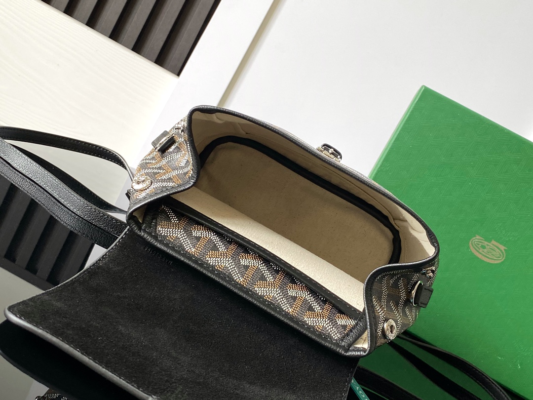 Goyard Alpin Mini 3WAY Leather Backpack Black Cloth